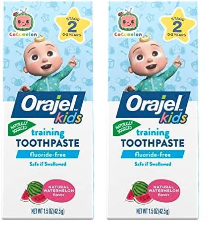 Orajel Orajel Kids CoComelon Training Toothpaste Fluoride-Free; #1 Pediatrician Recommended Fluoride-Free Toothpaste*, 1.5oz Tube (Pack of 2)