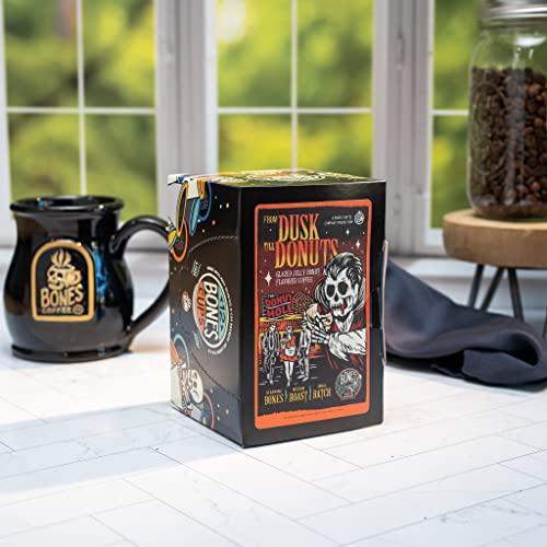 Bones Coffee Company Bones Coffee Company Flavored Coffee Bones Cups From Dusk Till Donuts Flavored Pods | 12ct Single-Serve Coffee Pods Compatible with Keurig 1.0 & 2.0 Keurig Coffee Maker