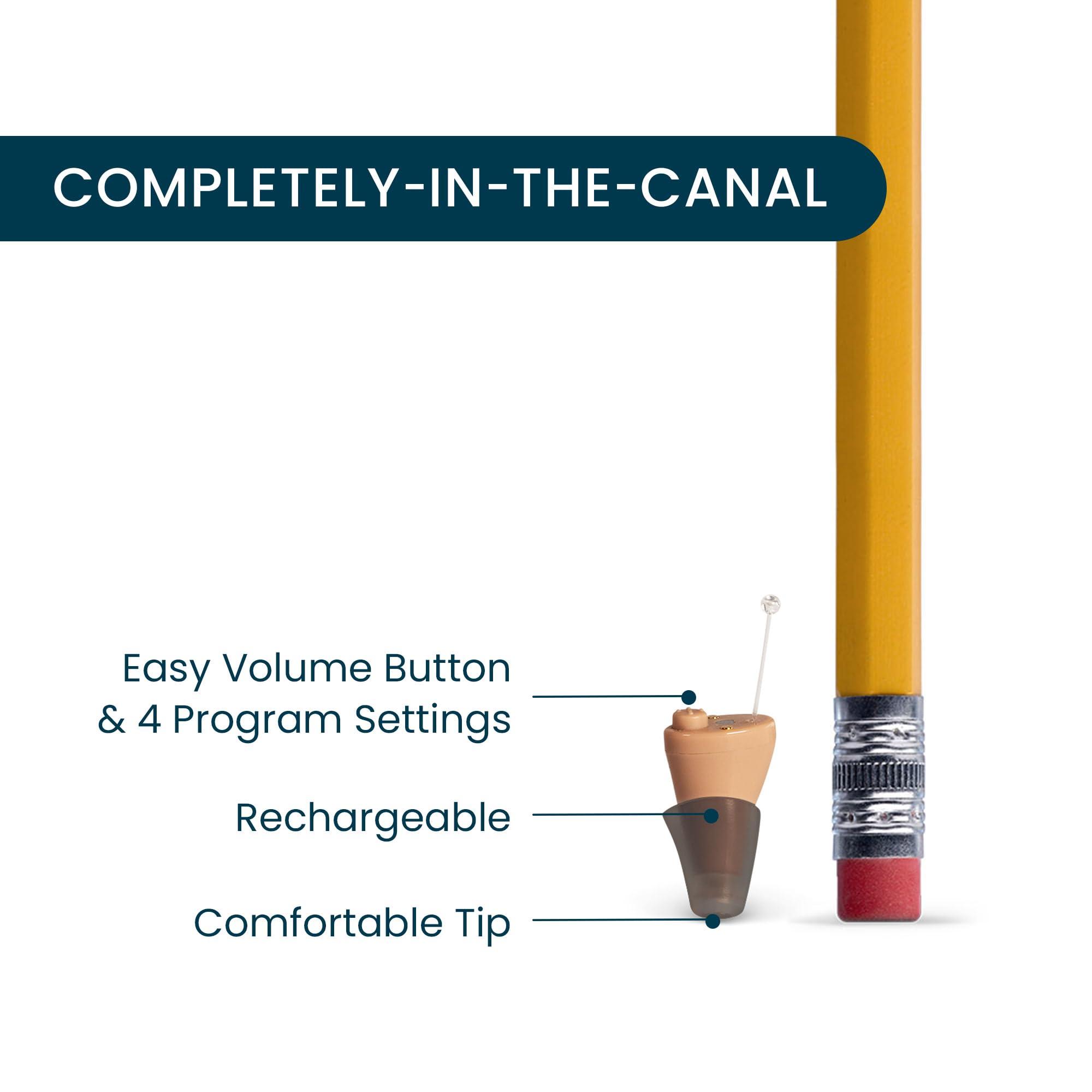 MDHearing MDHearing NEO XS Hearing Aids for Seniors, Completely-In-The-Canal Rechargeable Design, Virtually Invisible, All-Day Comfort, Crystal-Clear Sound by MDHearing, Fits with Glasses