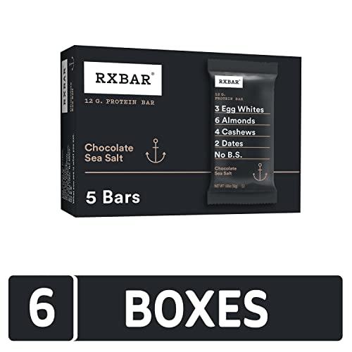 RXBAR RXBAR Protein Bars, 12g Protein, Gluten Free Snacks, Chocolate Sea Salt (6 Boxes, 30 Bars)