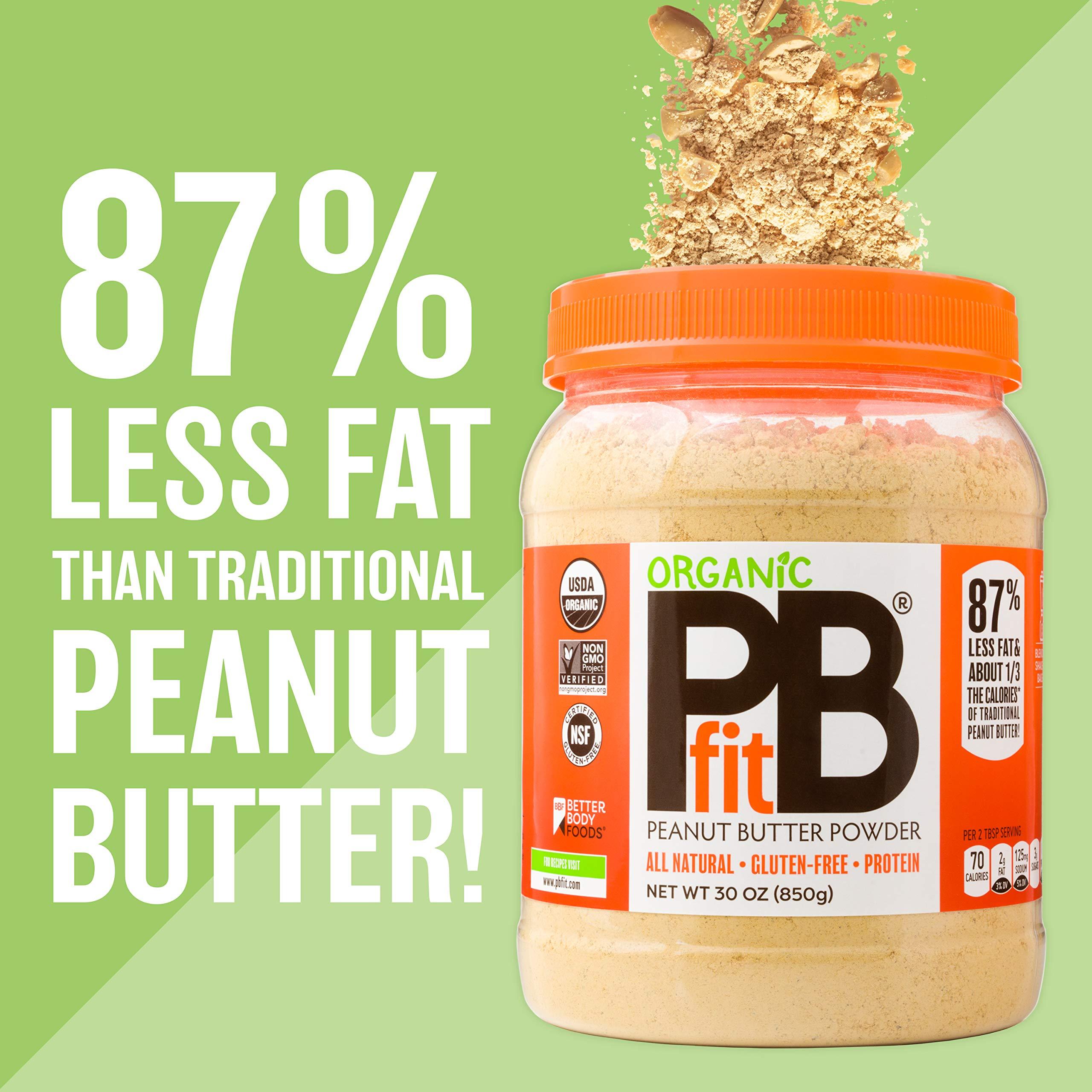 PBfit PBfit All-Natural Organic Peanut Butter Powder, 30 Ounce, Peanut Butter Powder from Real Roasted Pressed Peanuts, Good Source of Protein, Organic Ingredients