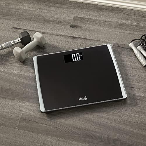 EatSmart Eat Smart Precision Digital Bathroom Scale, 550 lb High Capacity Scale, Extra Wide Platform, Bath Scale for Body Weight, Black