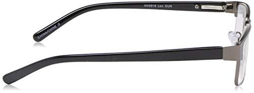 Foster Grant Foster Grant Men's Leo Square Reading Glasses, Gunmetal/Transparent, 59 mm + 2