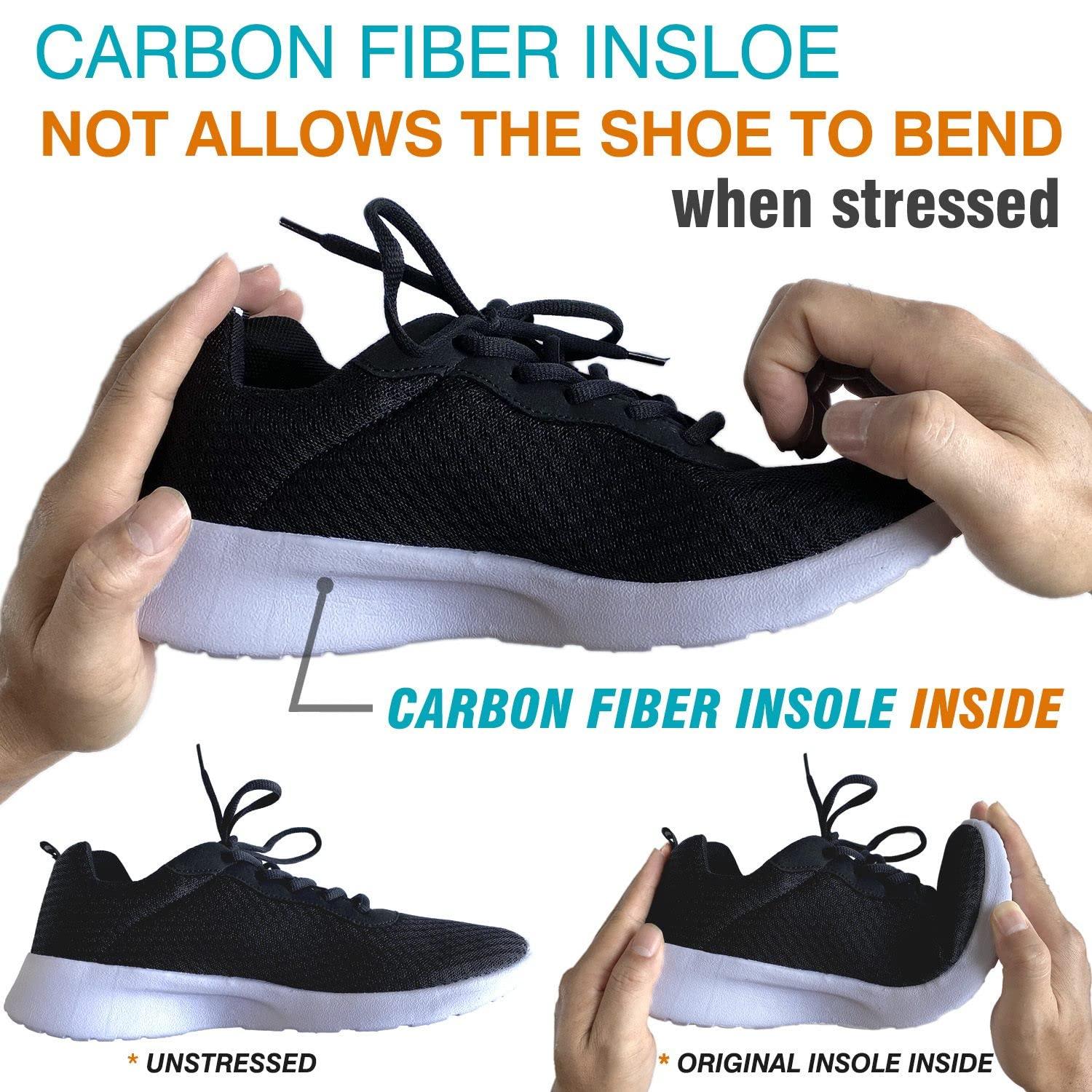 Leeuoe Carbon Fiber Shoe Insole, Semi-Rigid Insert,1 Piece 28.5cm(Men Size 12/Women 13)