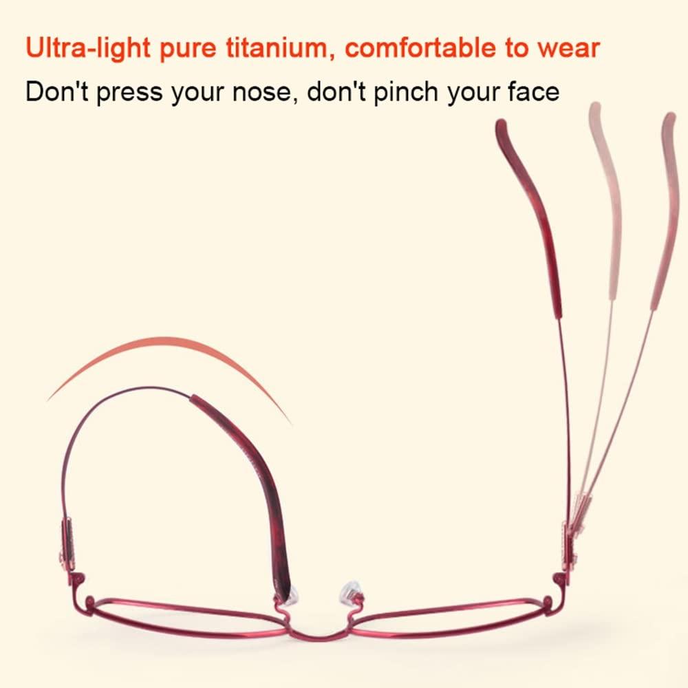 XUAN XUAN Transition Photochromic Reading Glasses Blue Light Blocking Glasses Multifocus Readers Women Sunglasses Spring Hinge (Color : Red, Size : 1.75)