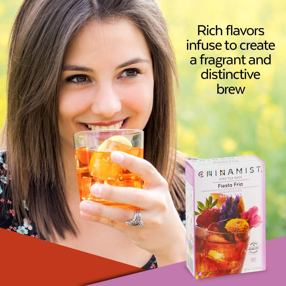 China Mist Iced Tea China Mist Iced Tea Fiesta Fria Black Tea Infusion Refreshing and Delicious Each Tea Bag Yields 1/2 Gallon 4 bags.