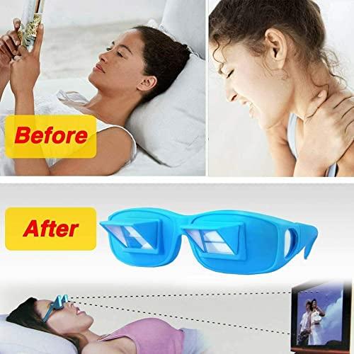 FveBzem FveBzem Prism Glasses Lazy Glasses Bed Prism Spectacles Horizontal Eyeglasses Lazy Readers for Reading/Watching TV Lying Down in Bed/Sofa, 90 Degree, Myopia Presbyopic usable, Unisex, Pain Relief