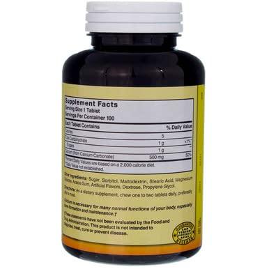 Nature's Blend Nature's Blend Chewable Calcium 500 mg, 100 Tablets (Pack of 5)