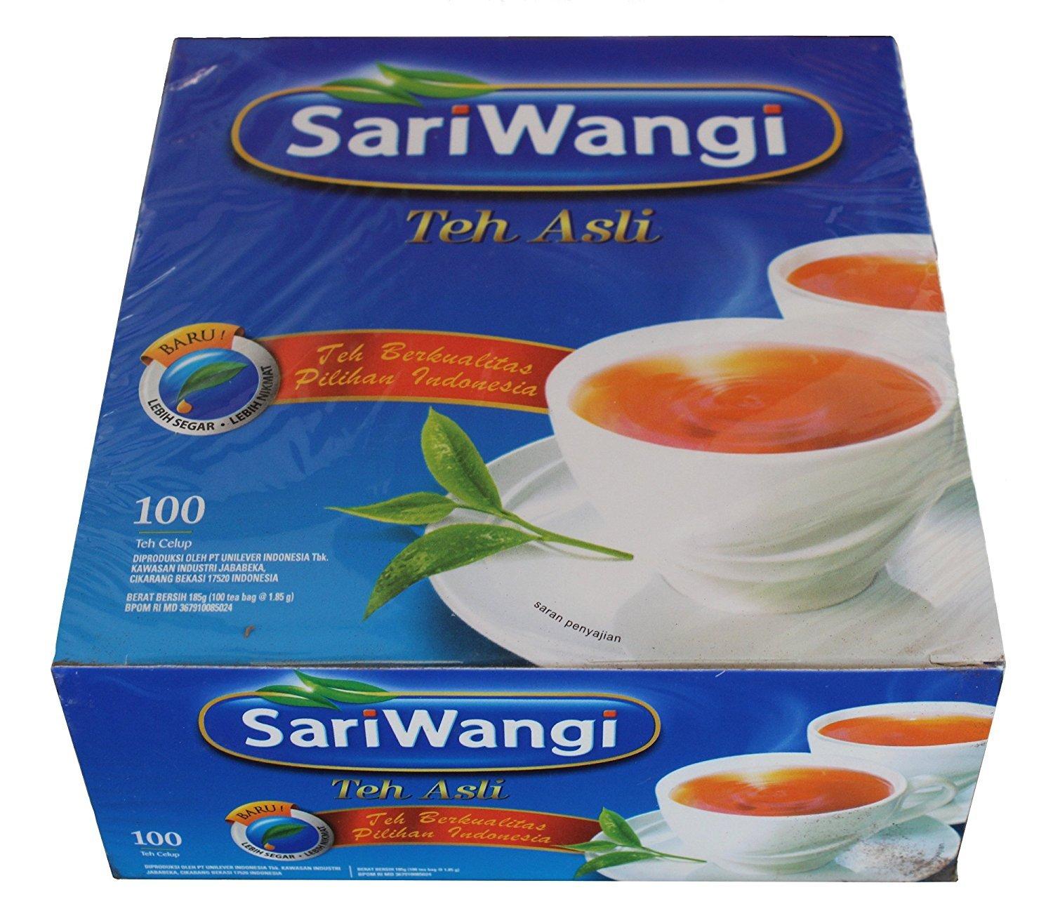 SARIWANGI Sariwangi Teh Asli, Indonesian Tea, 1 Box 100 Teabags, Halal