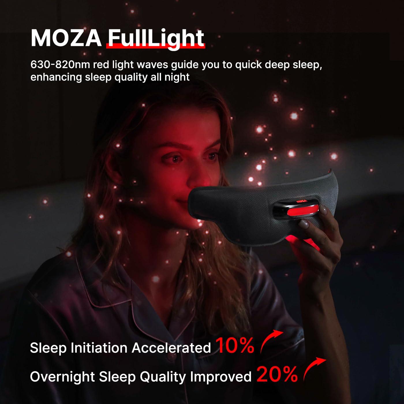 MOZA MOZA Heated Eye Mask for Sleep, Breath Guidance Eye Massager Blackout Sleeping Mask for Travel and Mindfulness, Birthday Gift Sleep Mask for Women Men, Meditation Eye Massager with Heat and Vibration