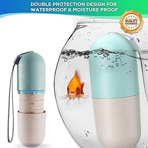 Zannaki Zannaki Upgrade Large Compartment Grain Fiber Moisture Proof Cute Weekly Pill Organizer, Laser Carving Markings, BPA Free Travel Hiking 7 Day Pill Box Case to Hold Pills,Vitamins,Fish Oil,Supplements