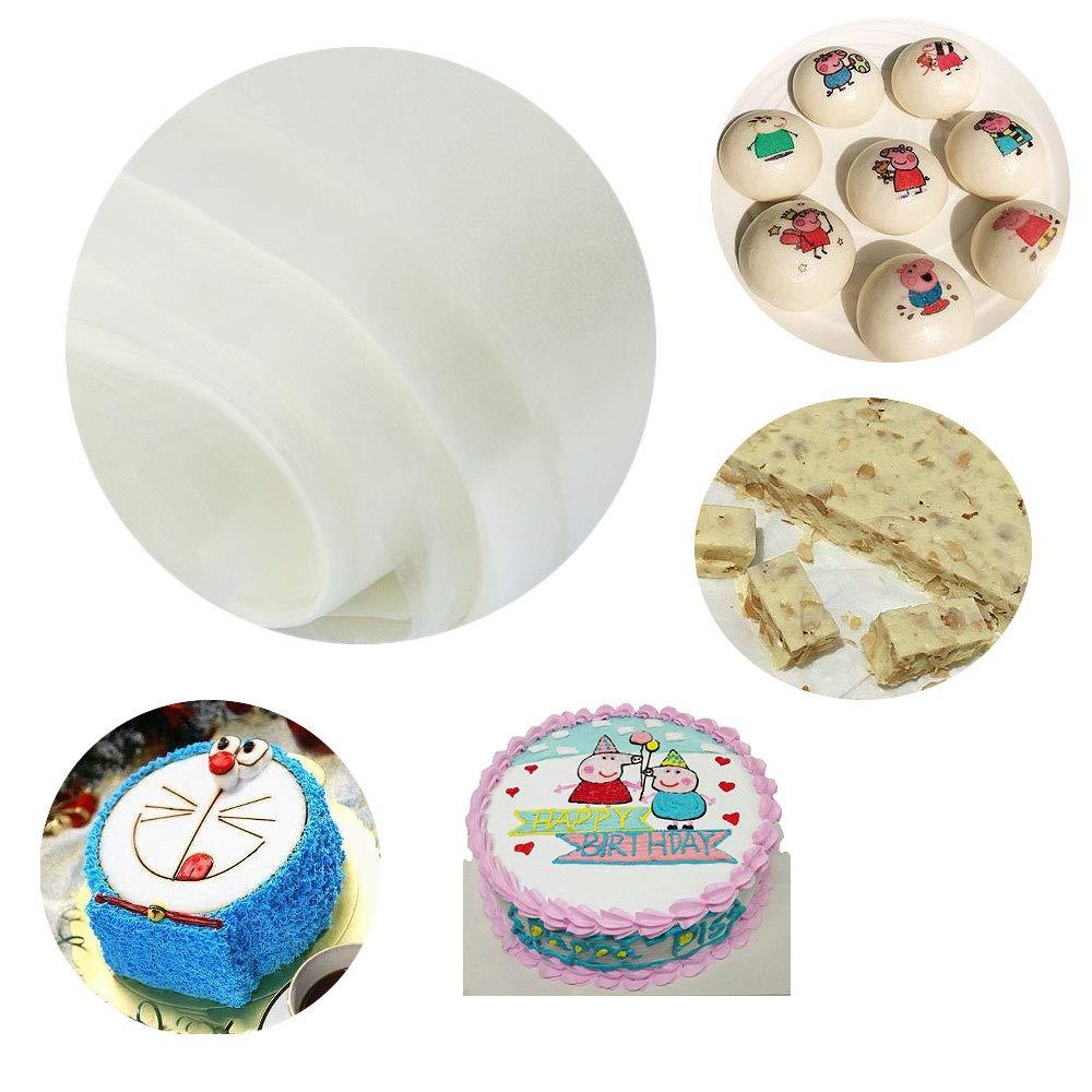 YiHaiFei YiHaiFei Edible Glutinous Rice Paper Candy Coated Wrapping Paper, 50 Count Edible Wafer Paper Cake Decorations, 9\"x12.6\" Rice Starch Sheets for Homemade Candies and Food Packaging