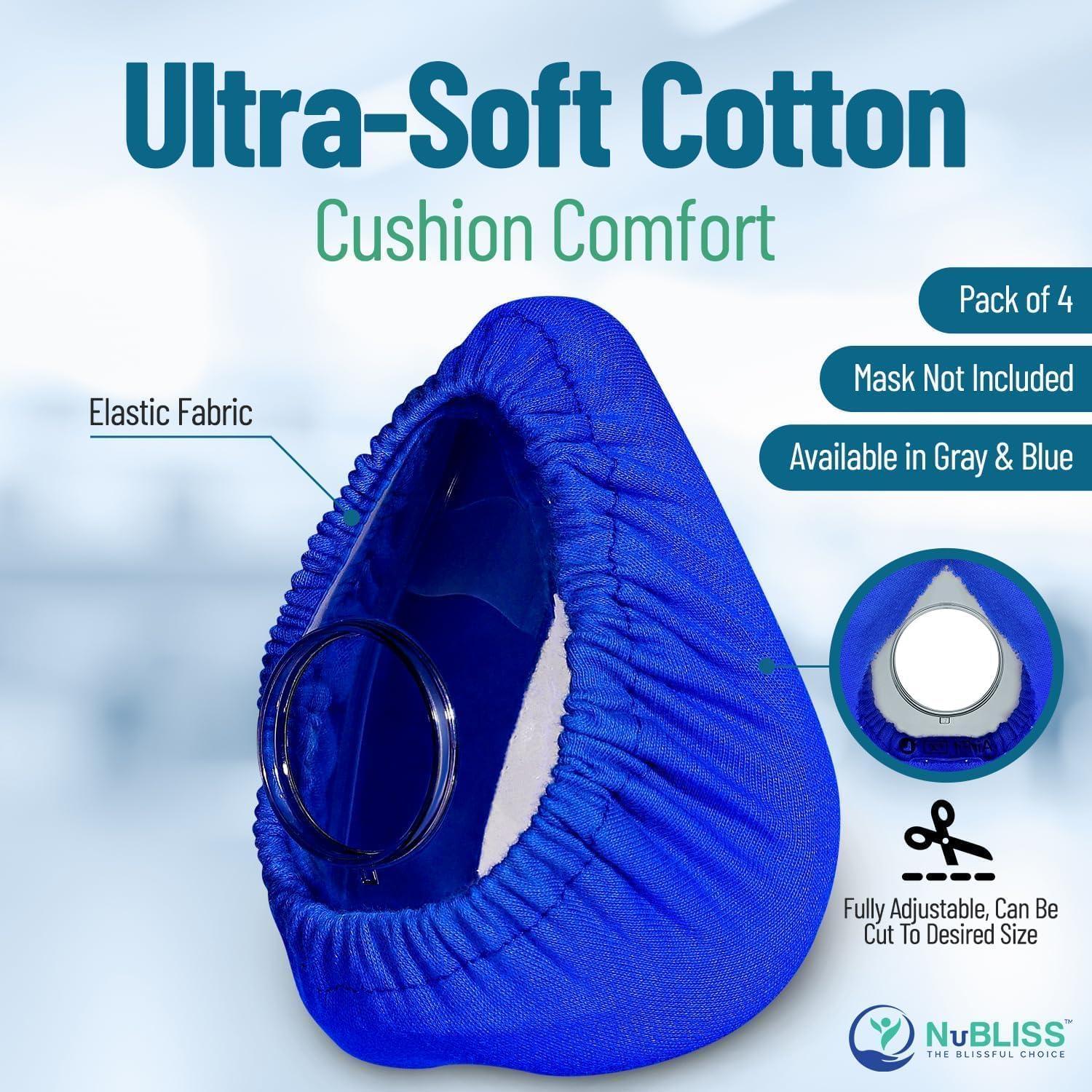 NuBliss CPAP Mask Liners - FSA & HSA Eligible 4-Pack Soft Cushion Mask Cover Compatible with F20 & F10 Mask, A Variety of Nasal Masks, Mouth Masks, and Most Full Face Masks - Washable, Reusable, Lightweight