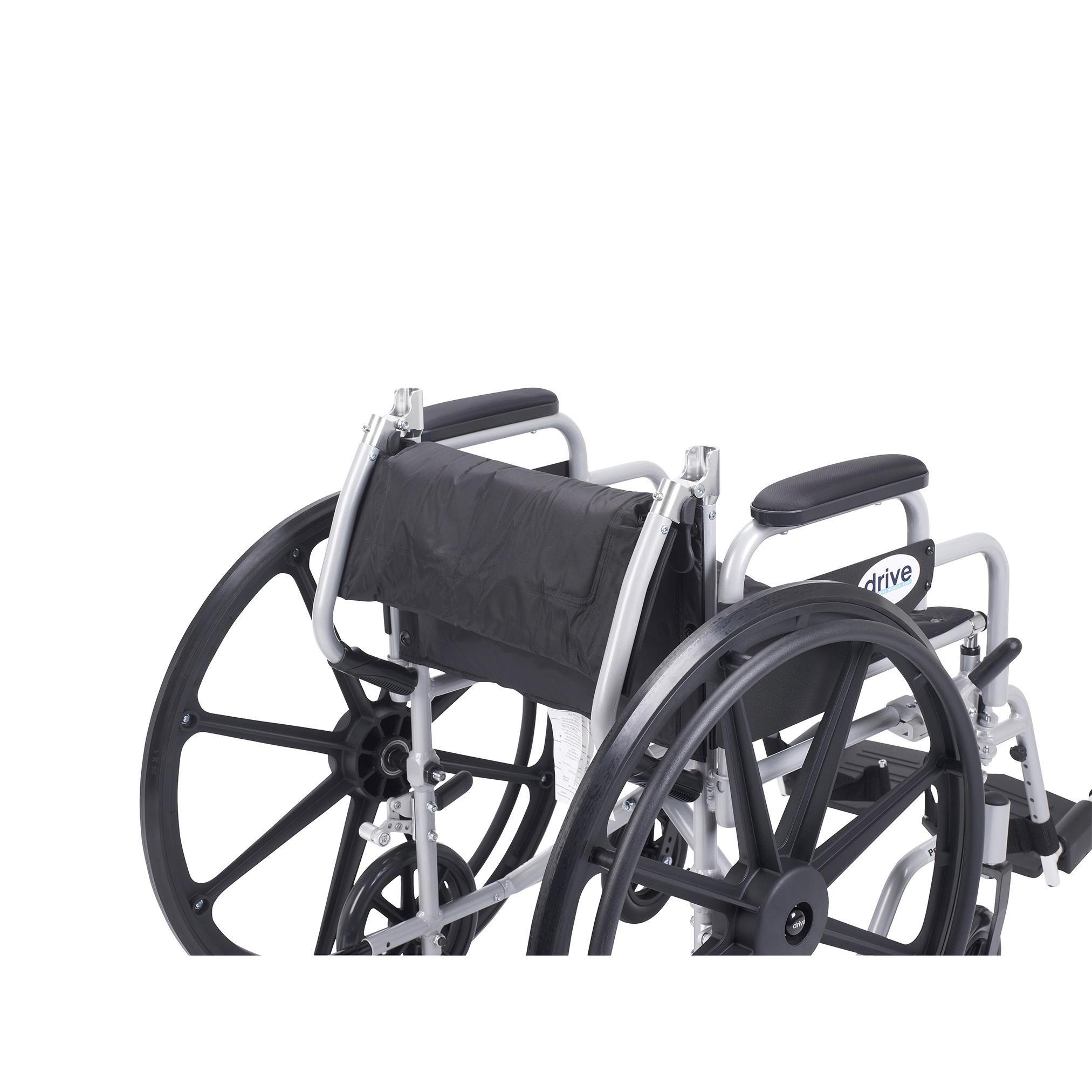 Drive Medical Drive Medical TR20 Poly-Fly Transport Wheelchair, Silver
