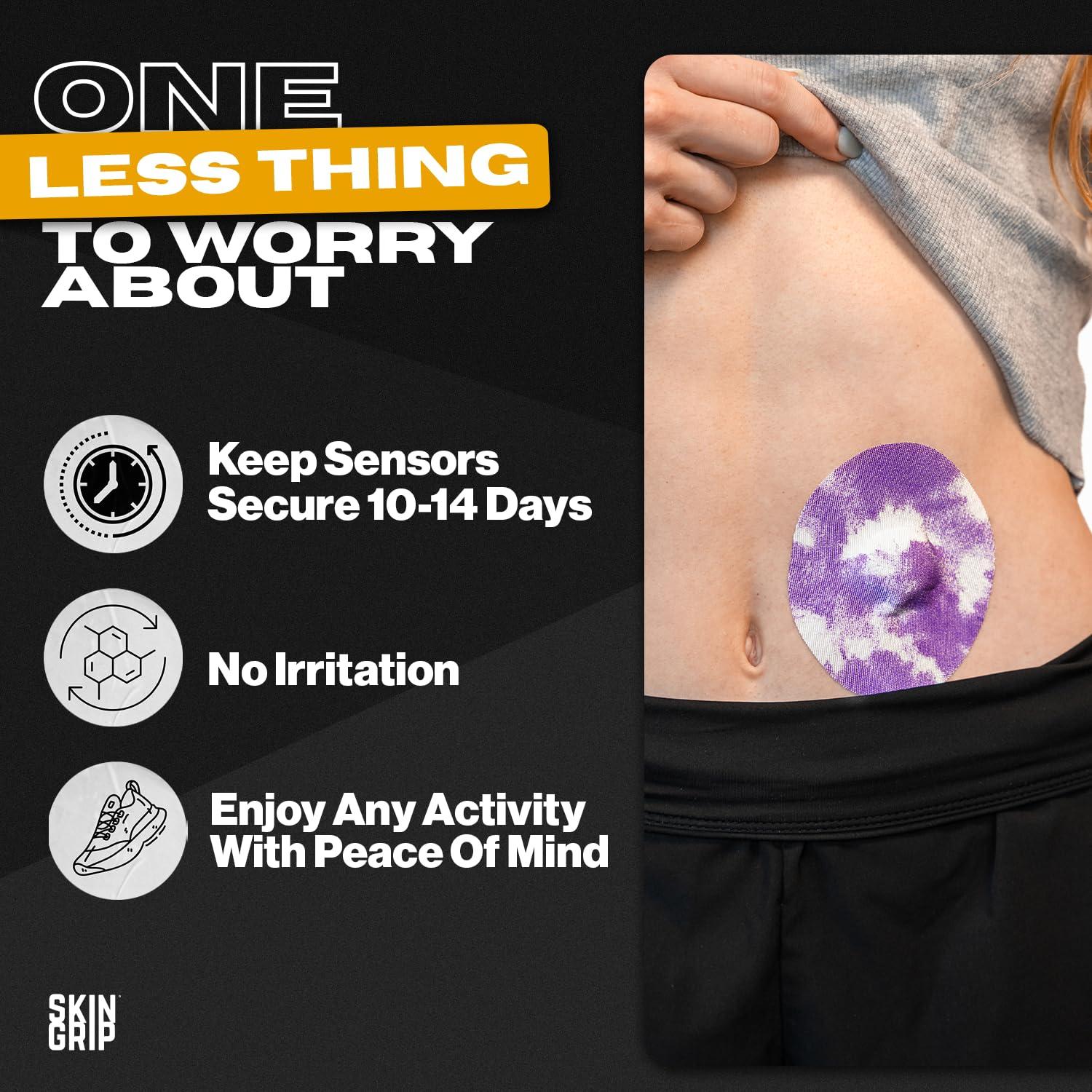 Skin Grip Skin Grip Adhesive Patches for Medtronic, Libre & Eversense CGM Devices Classic Pack, Waterproof & Sweatproof Adhesive for 7-14 Days, Pre-Cut Adhesive Medical Tape, Continuous Glucose Monitor