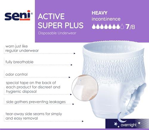 Seni Seni Active Super Plus Disposable Underwear Pull On with Tear Away Seams X-Large, S-XL07-AP1, Heavy, 28 Ct