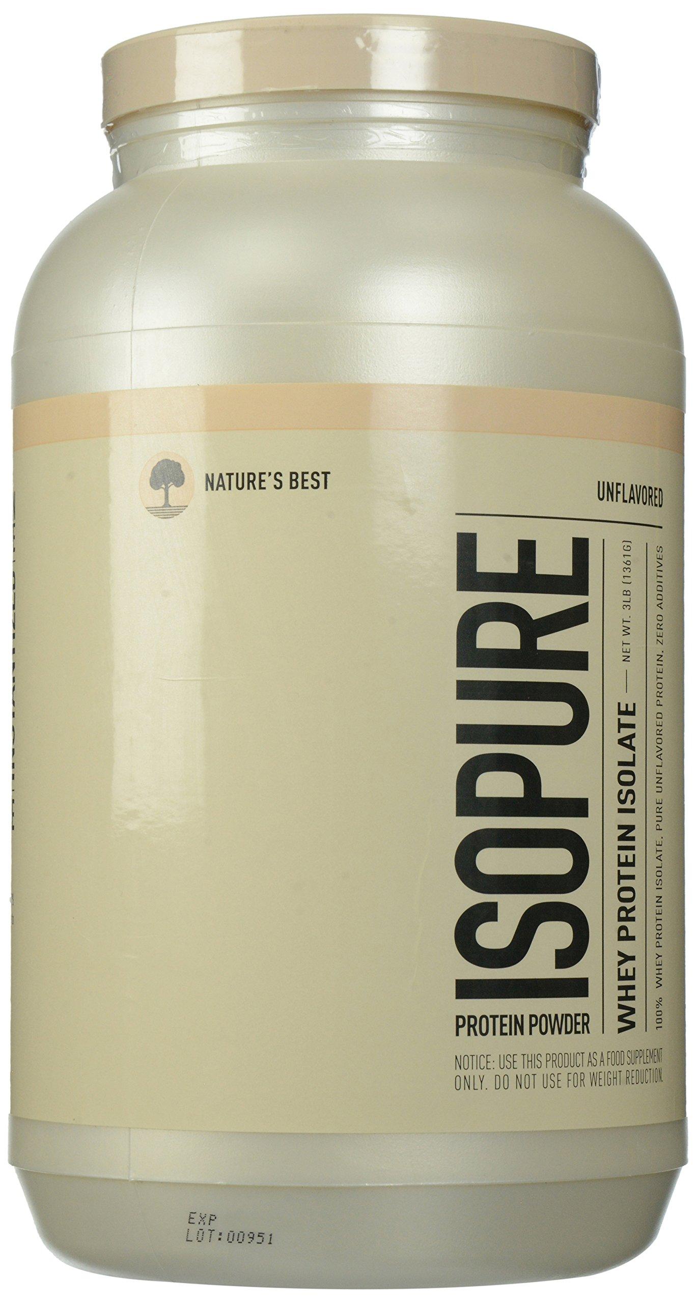 Isopure Isopure Whey Protein Isolate, Unflavored, 3 Pounds (Packaging May Vary)