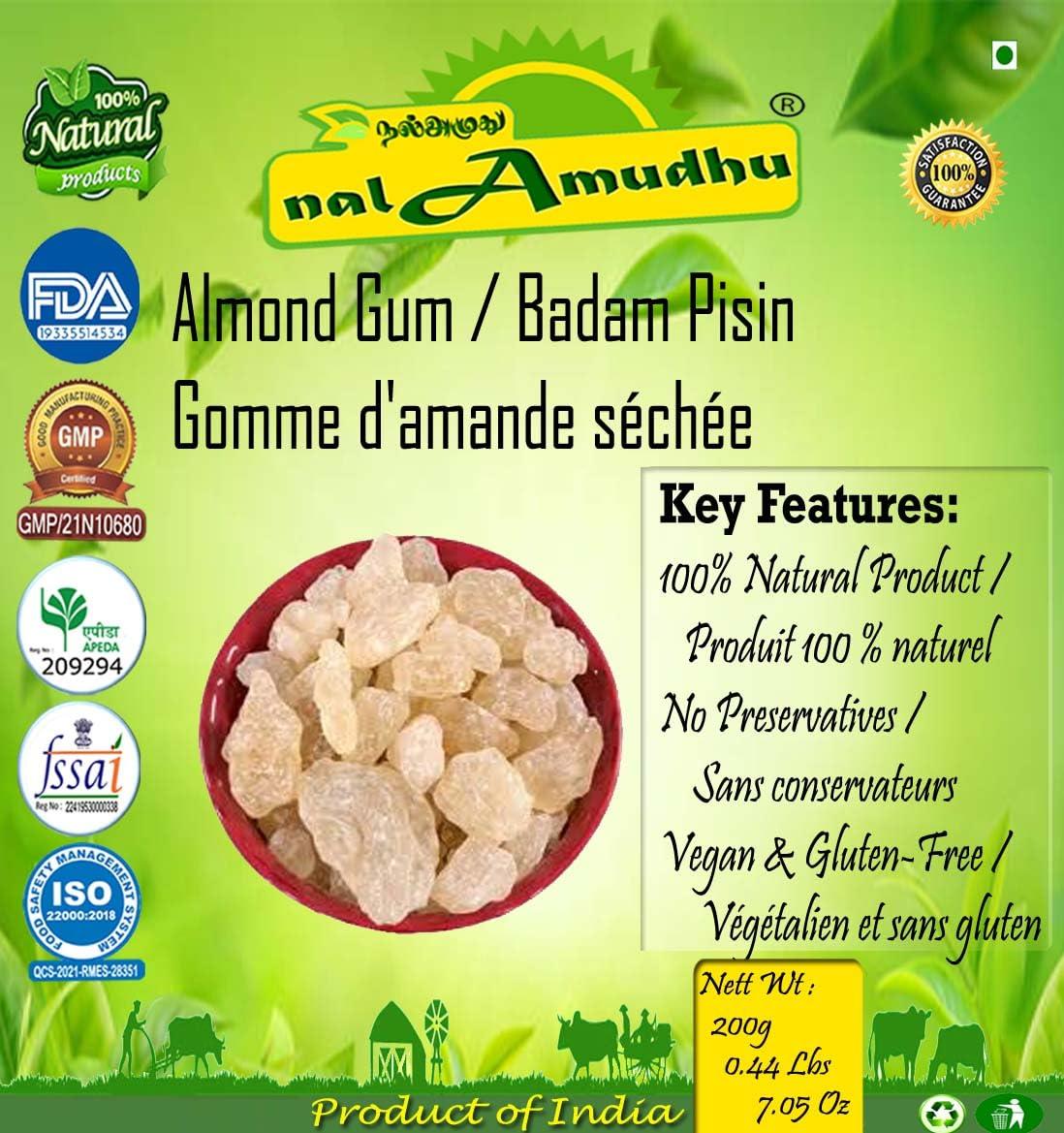 nalAmudhu nalAmudhu Almond Gum | Badam Pisin | Dried Gum 200g