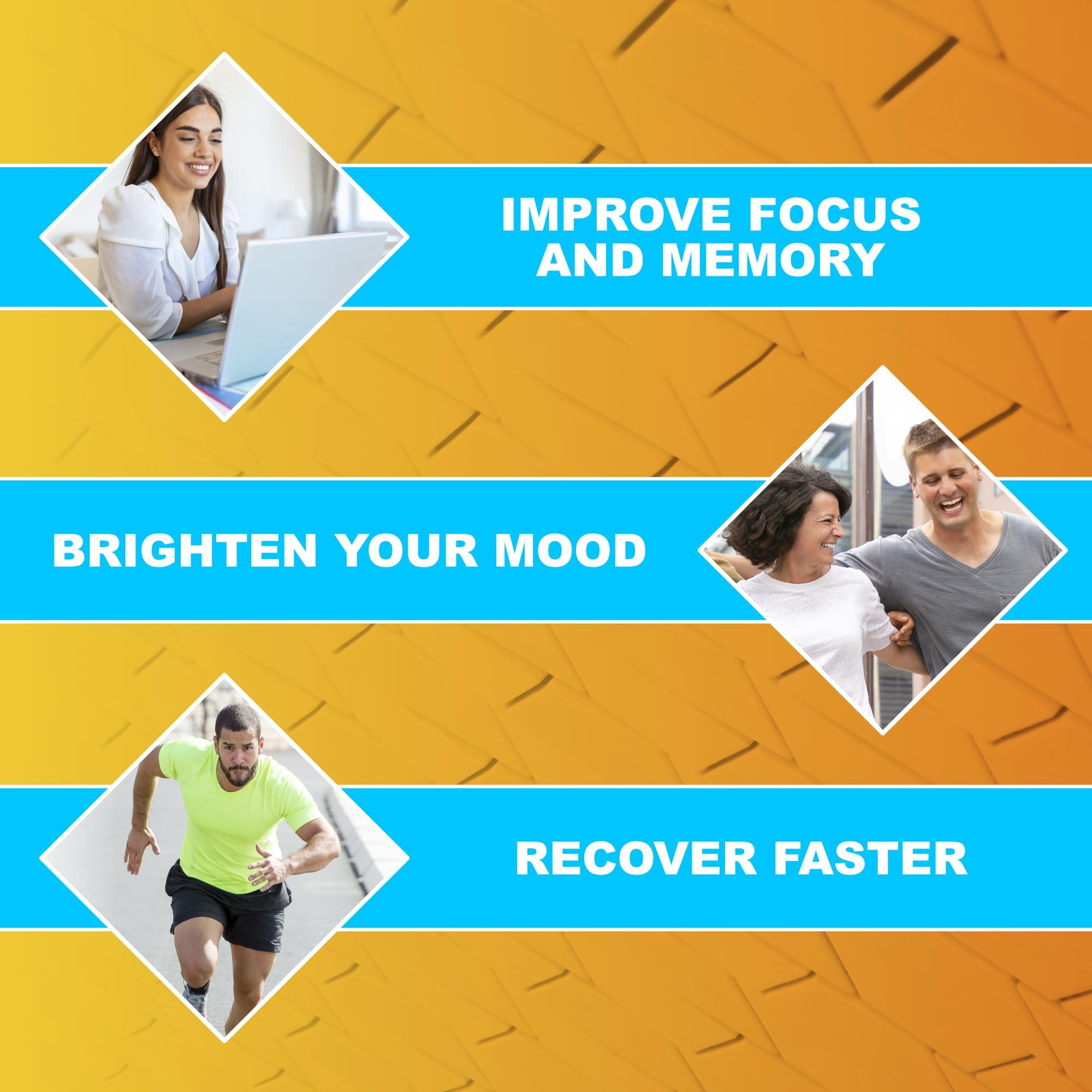 Cover Three Cover Three Brain Assist Brain Supplement, Nutritional Focus Supplement with Curcumin, Uridine, Orange Slice Liquid Brain Support Formula, High Performance Memory Supplements