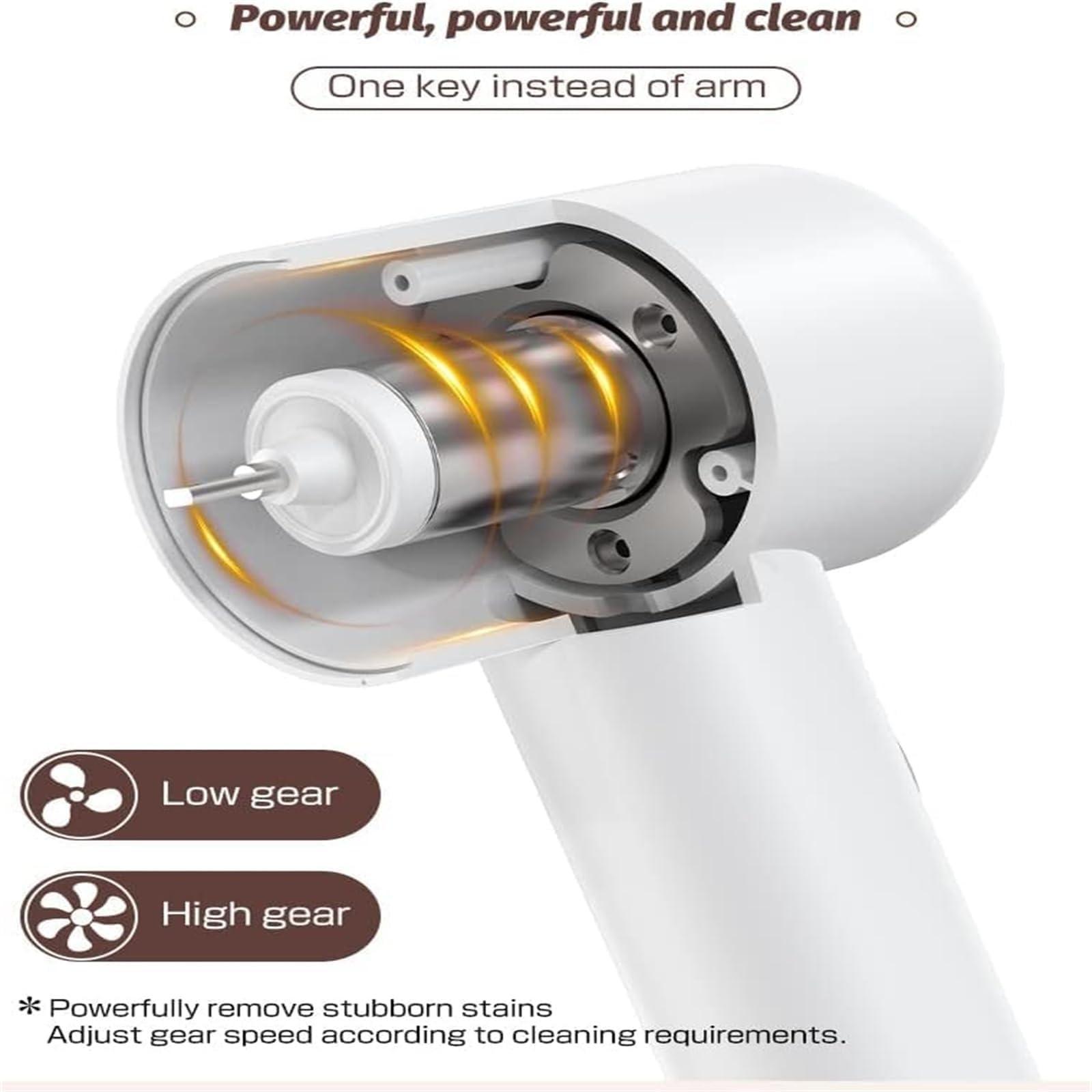 beeto Sinushi Cleaning Brush, sinushi Scrubber, Spin Power Scrubber, Sunoshi Power Spin Scrubber, Electric Brush for Cleaning, Sinushi Cordless Power Spin Scrubber, for Kitchen Bathroom (Color : Black+Whit