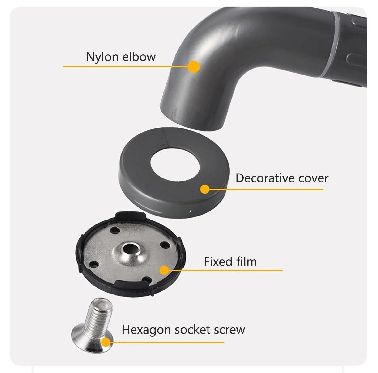 BESNUT Handicap Grab Bars for Bathroom, Stainless Toilet Grab Bar with Textured Grip, Toilet Safety Rails with Leg for Elderly