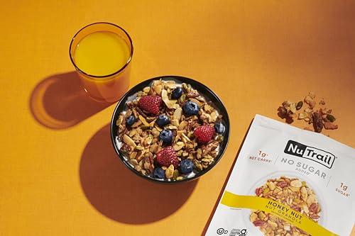 NuTrail NuTrail Nut Granola Cereal, Honey Nut, No Sugar Added, Keto, Low Carb, Gluten Free, Grain Free, Healthy Breakfast 8 oz. 3 Count