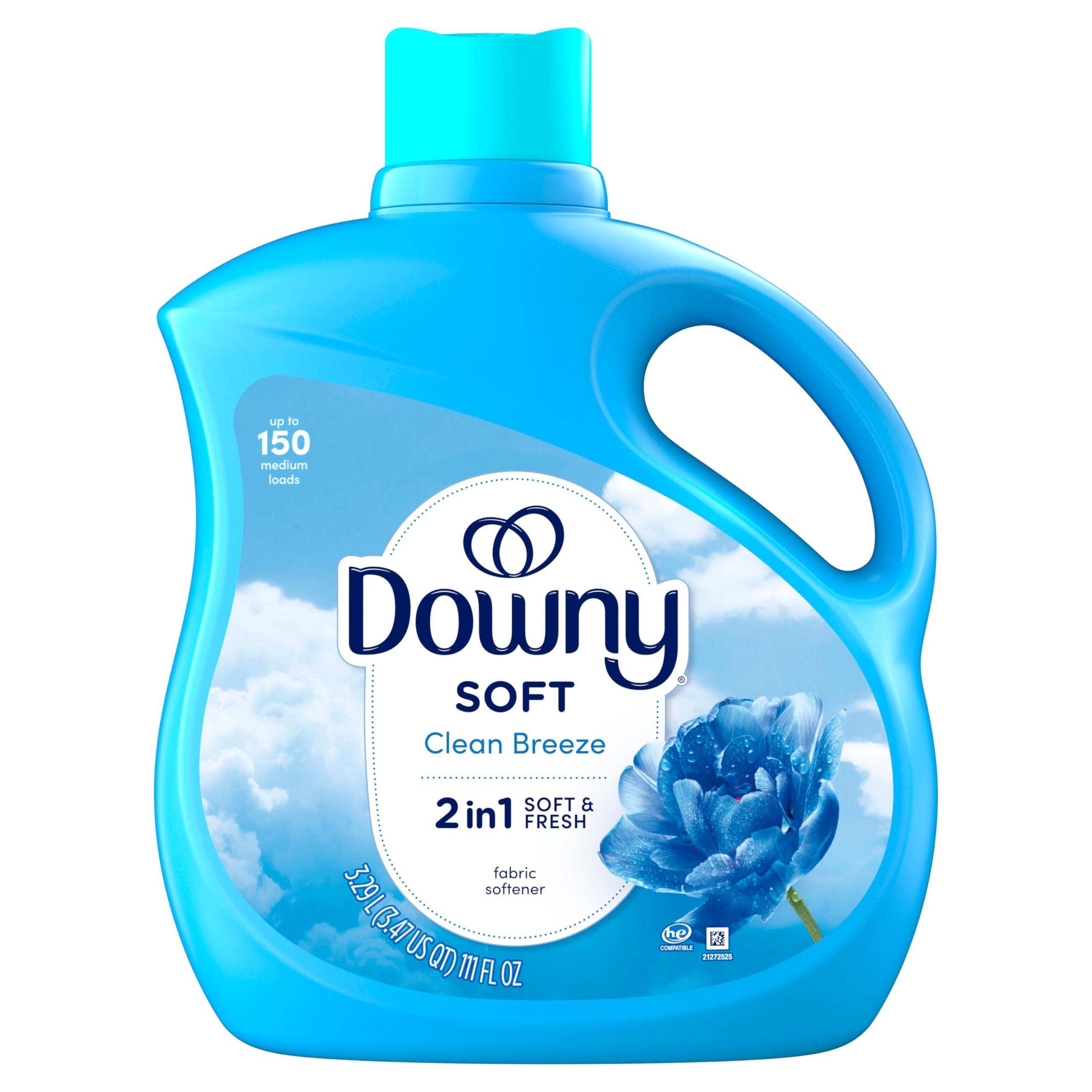 Downy Downy Fabric Softener Liquid, Clean Breeze Scent, 111 fl oz, 150 Loads
