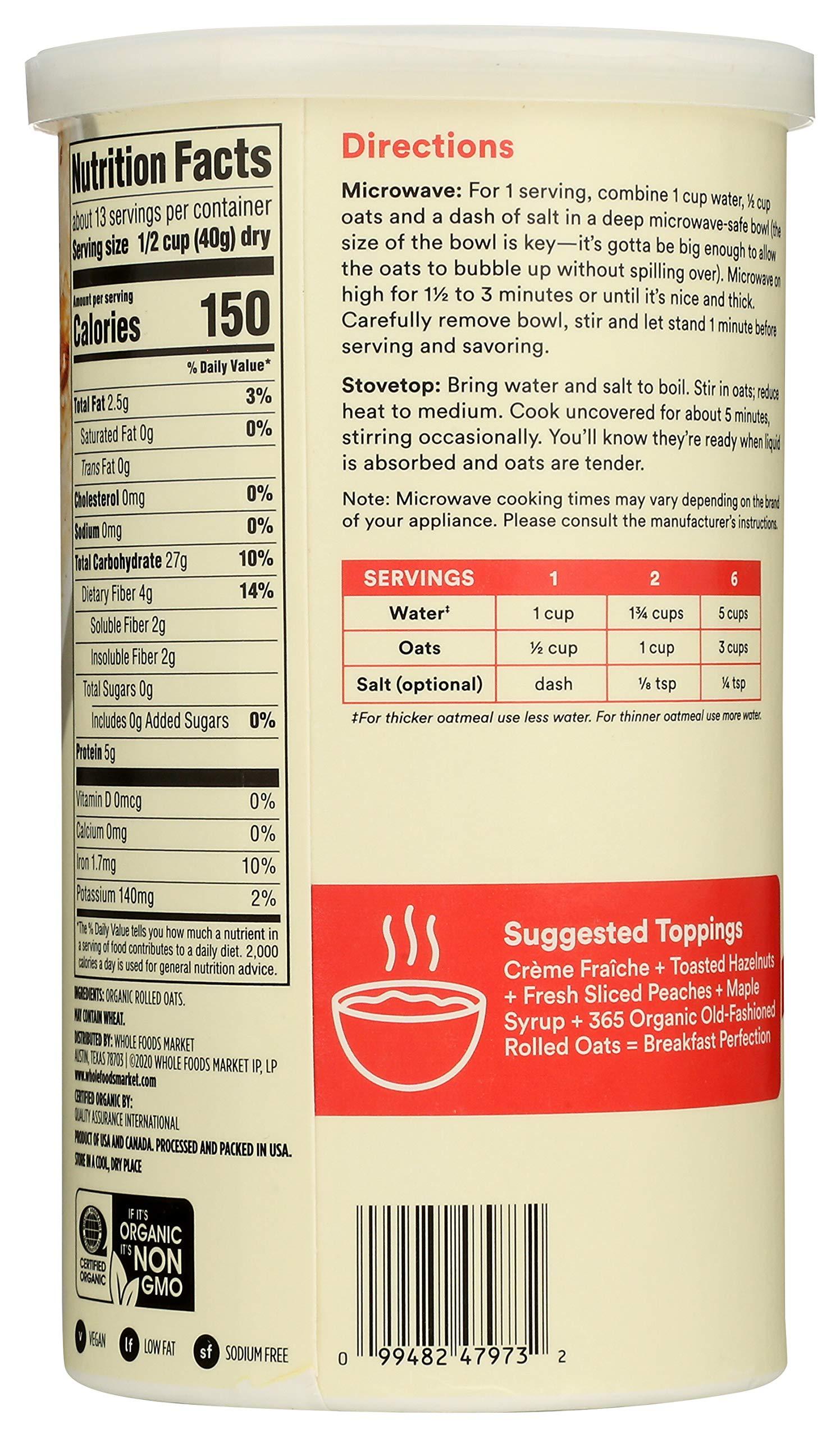 365 by Whole Foods Market 365 by Whole Foods Market, Organic Old Fashioned Rolled Oats, 18 Ounce