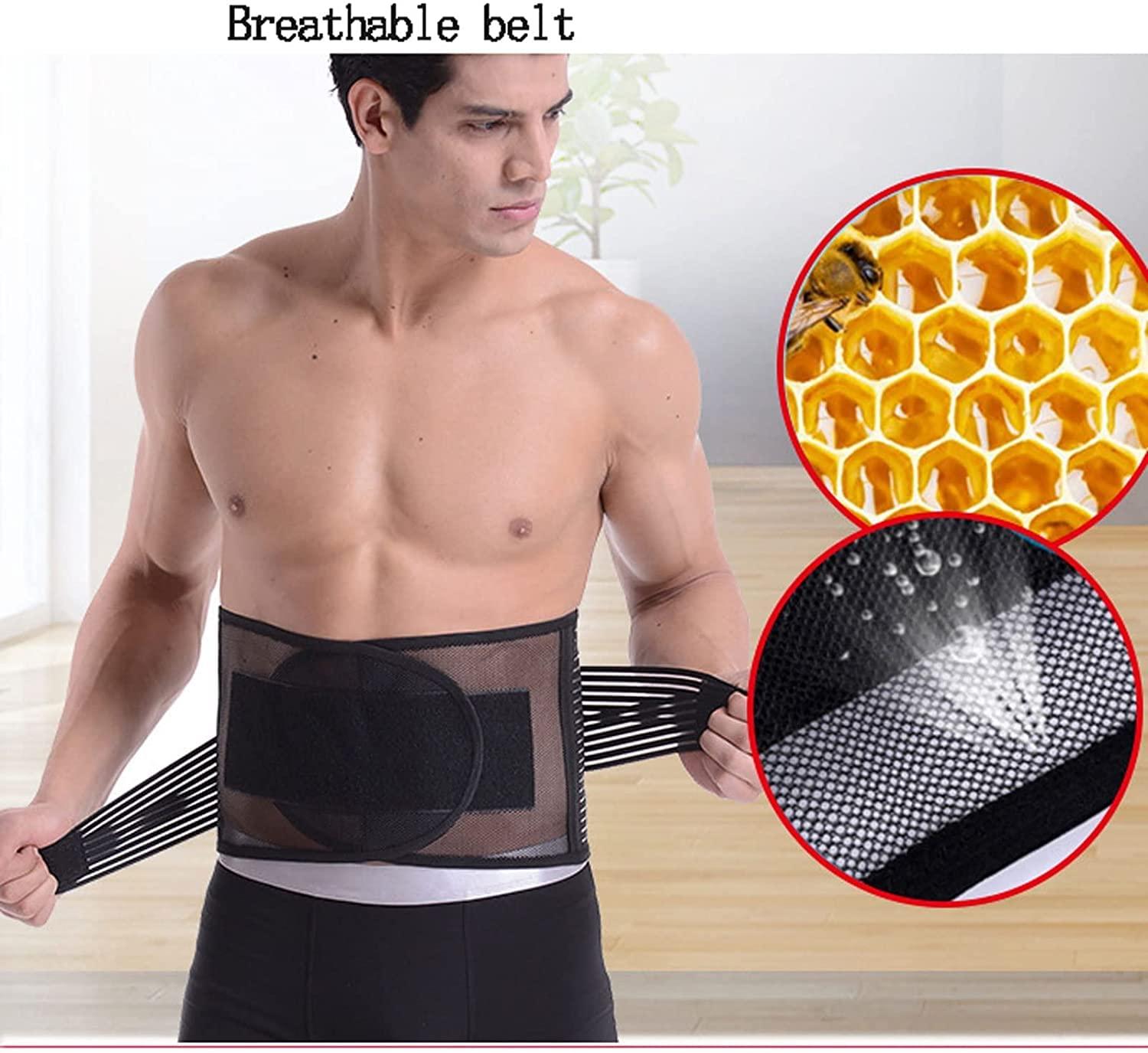 REROM lumbar support belt Men Women Lower Lumbar Waist Support, Pain Relief Herniated Disc Scoliosis Sciatica Posture Corrector Heavy Workout Belt Back Braces (Size : Large)
