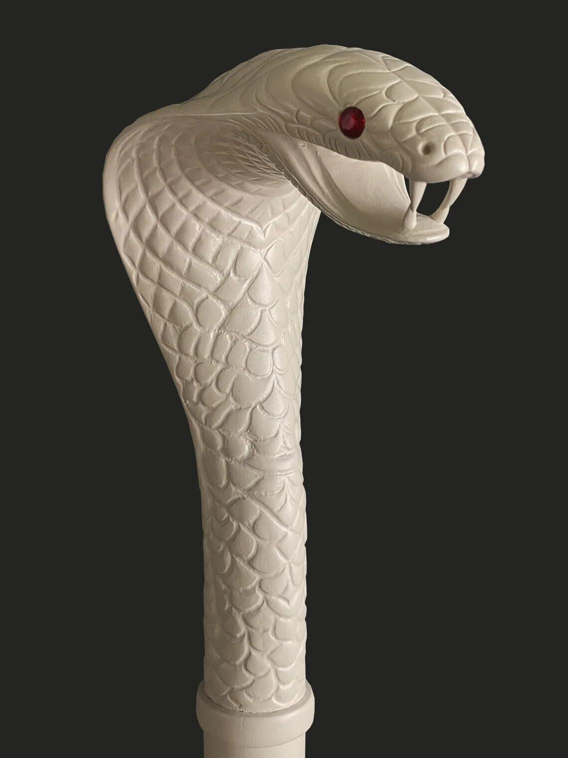Generic Cobra Snake Wooden Walking Cane Stick 37\" Hand Carved Cobra Head Unique Designe Beautiful Carving for Men by H & A Collections