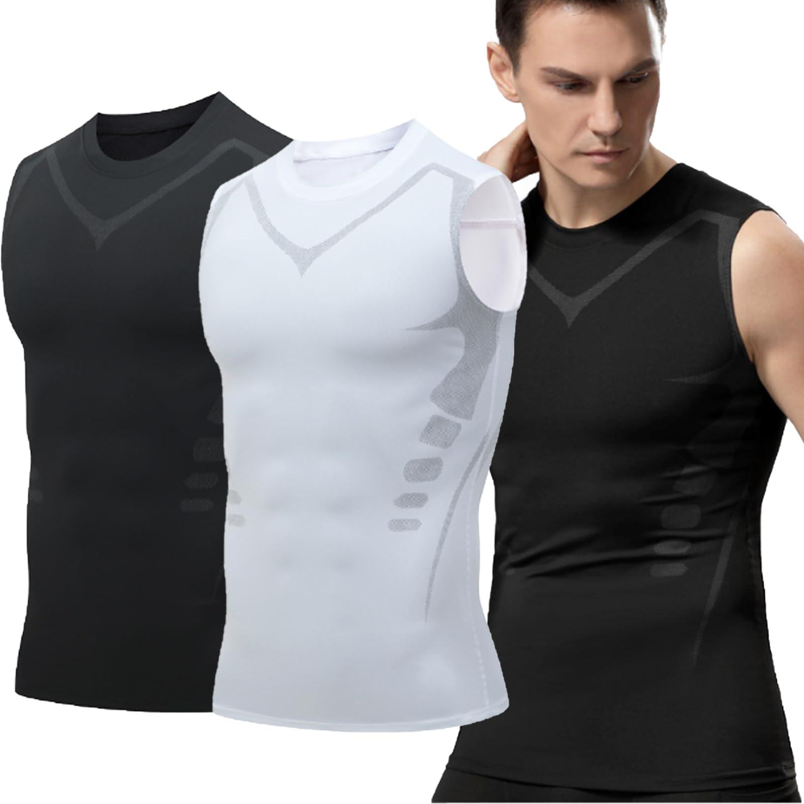 Beercaar Energxcel Ionic Shaping Vest, Buhooh 2023 New Version Ionic Shaping Vest, Comfortable and Breathable (Black+White, 3XL)