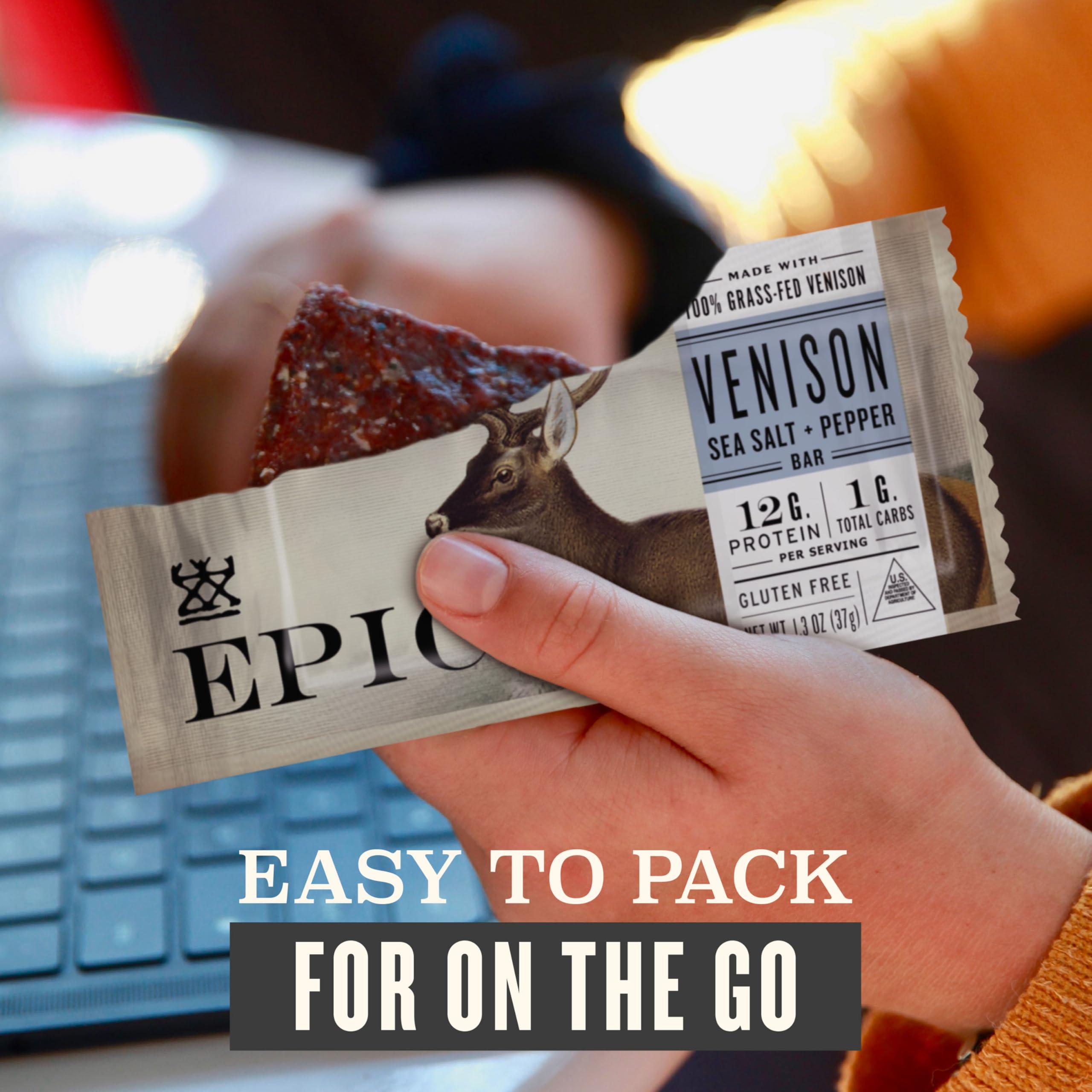 Epic Provisions Epic Provisions Protein Bars Variety Pack, Venison, Chicken, and Beef Flavors, Keto and Paleo Friendly, 12 ct