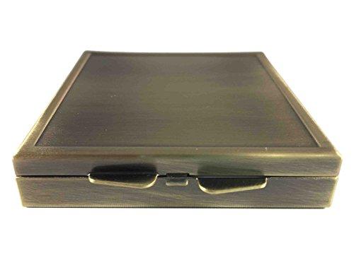 Pill Buddy Classic Brass Daily Pocket Travel Sized Pill Box Case with Divider (Square-4 Section)