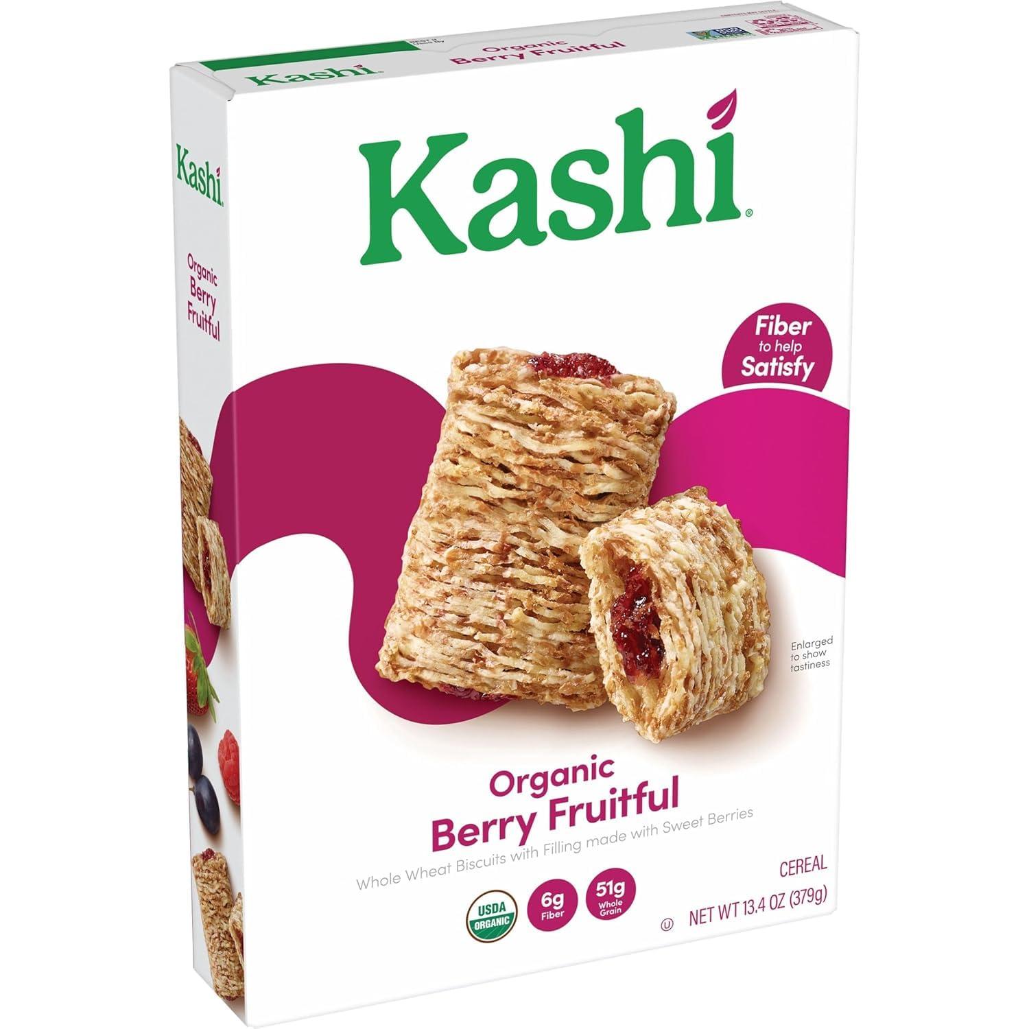 Kashi Generic Kashi - Organic Berry Fruitful Breakfast Cereal - Family Breakfast - Organic Fiber Cereal - 13.4 Oz Box - 6 Boxes