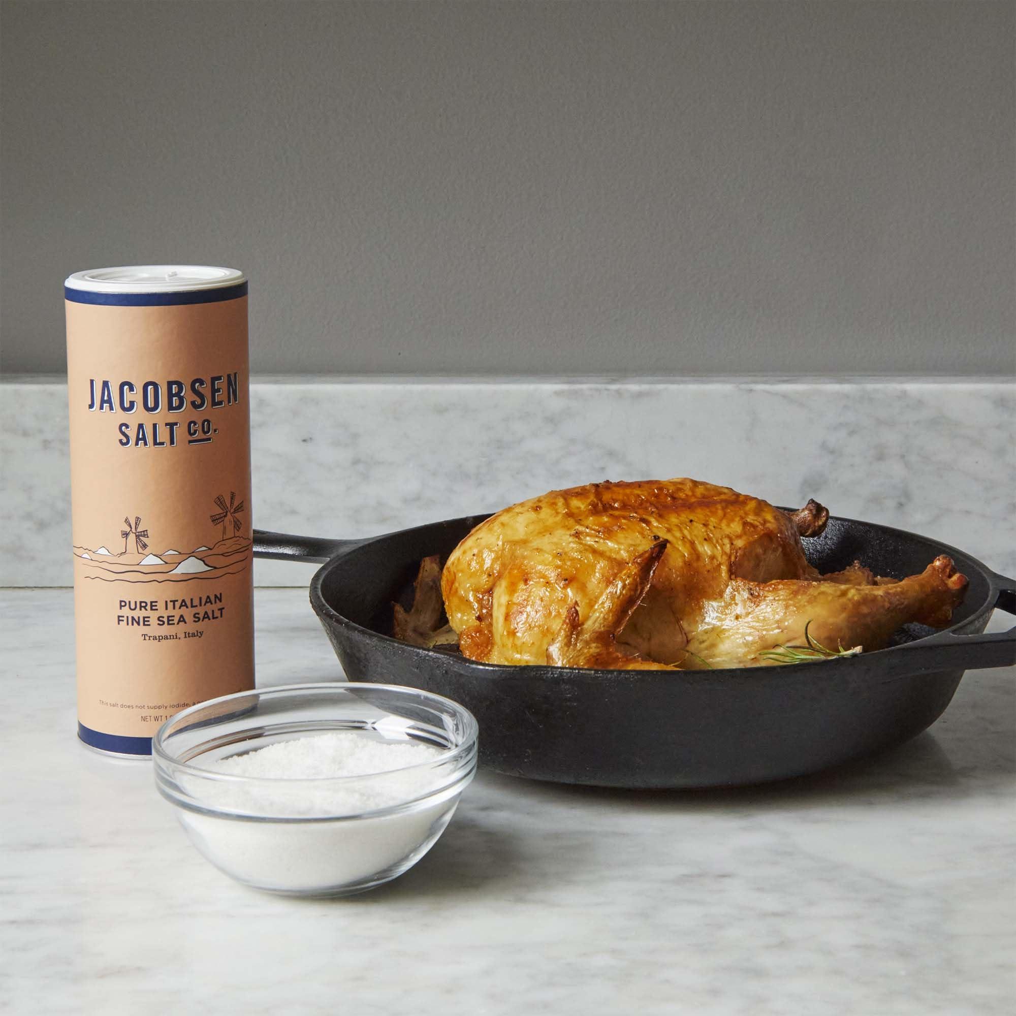 JACOBSEN SALT CO Jacobsen Salt Co. Pure Italian Fine Grain Sea Salt - Real Sea Salt for Cooking, Baking, or Pickling, Gourmet Seasoning, Harvested in Italy - 1.8 lb