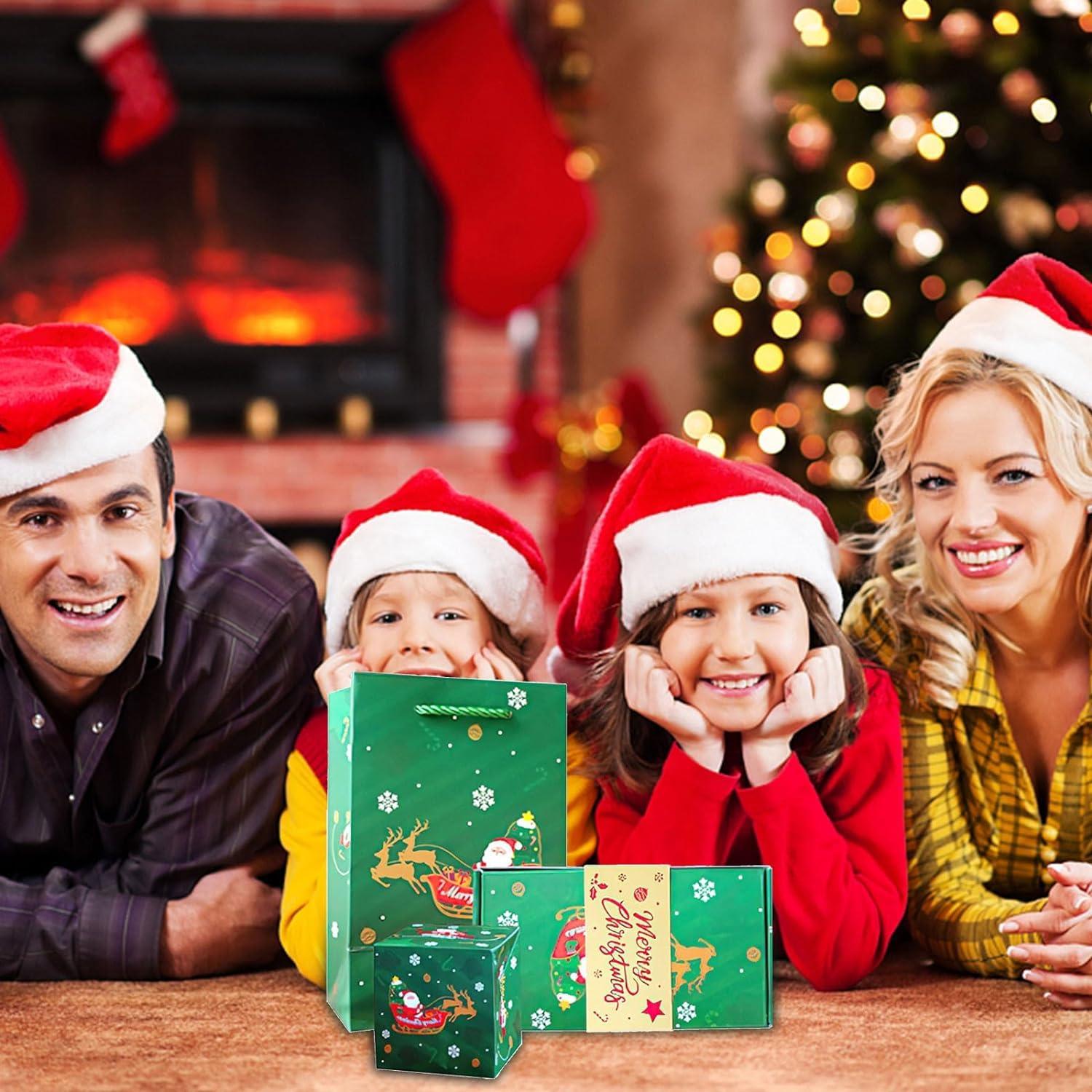 ZHISHILIUMAN Surprise Box Gift Box for Money, Merry Christmas Surprise Gift Boxes, Folding Bouncing Pop-Up Explosion Gift Box, Gifts Boxes for Christmas Birthday Anniversary Valentine Proposal (Green-12pc)