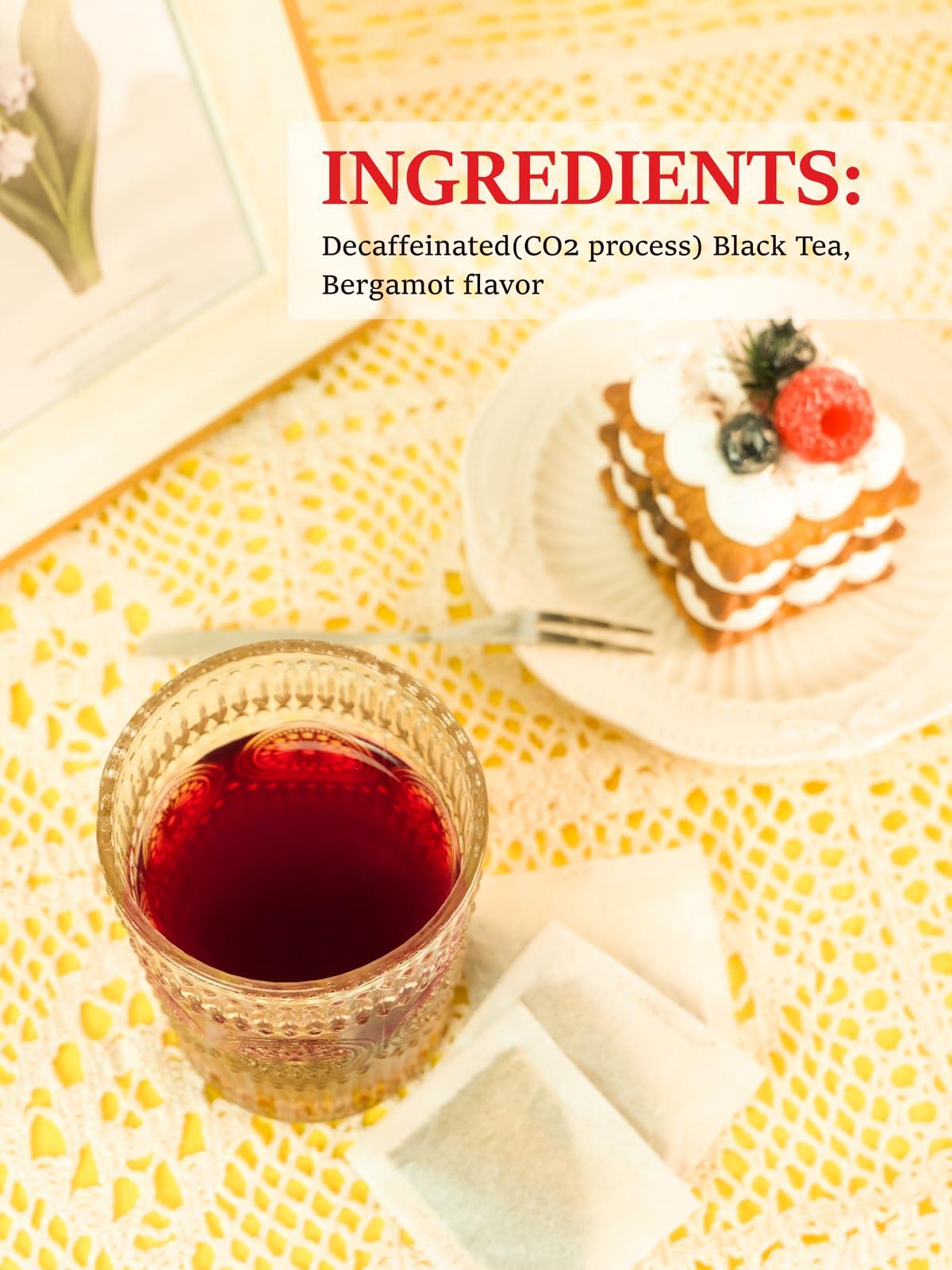 TeeLux TeeLux Decaf Earl Grey Tea Bags, Decaffeinated Black Tea Blended with Natural Bergamot, Smooth & Full-Bodied, Enjoy Hot or Iced, 100 Count