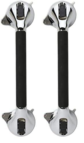 DMI DMI Suction Cub Grab Bars for Bathroom, Shower Grab Bar, Shower Handles for Elderly, Grab Bars for Bathtubs and Showers, Suction Grab Bar for Shower, Tub Grab Bar, Chrome 16 Inch (Pack of 2)