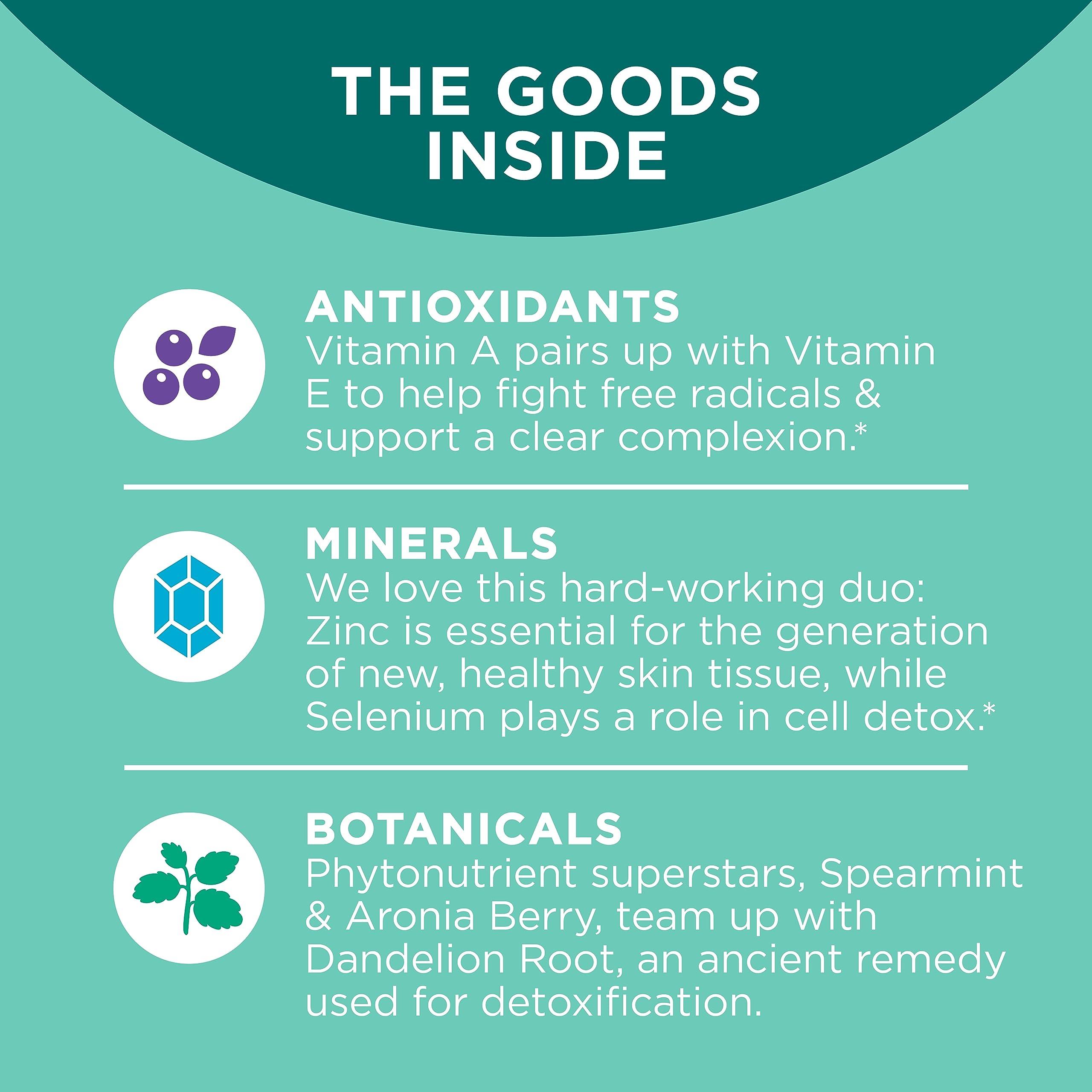 OLLY OLLY Undeniable Beauty Gummy & Flawless Complexion Gummy, Clear and Healthy Skin Support, Vitamins E, A, Zinc, Chewable Supplement, Berry - 50 Count (Pack of 1)