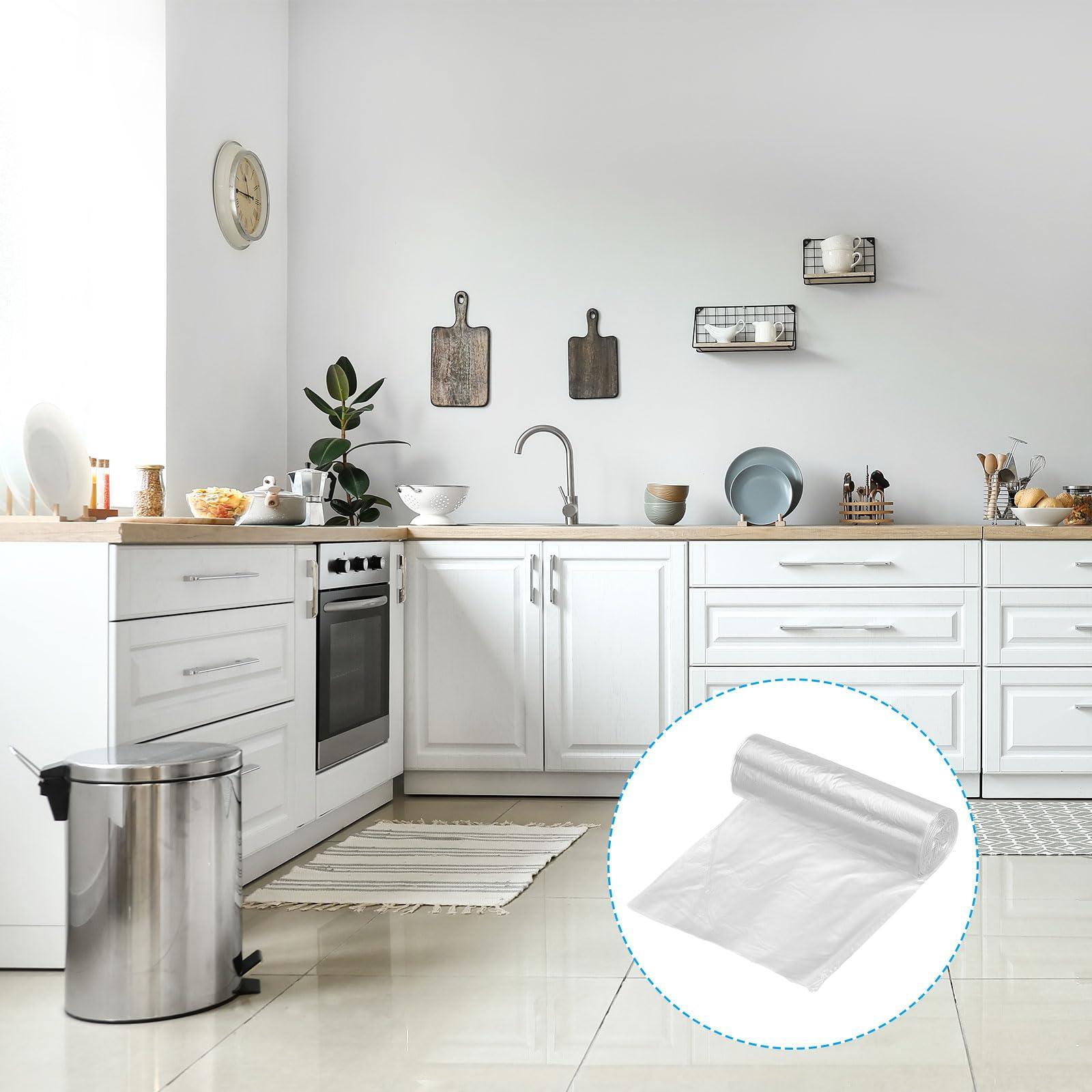 PATIKIL PATIKIL 4 Gallon Trash Bags, 5 Rolls / 100 Counts Thicken Rubbish Bags Portable Small Garbage Bags for Office Bedroom Kitchen, White