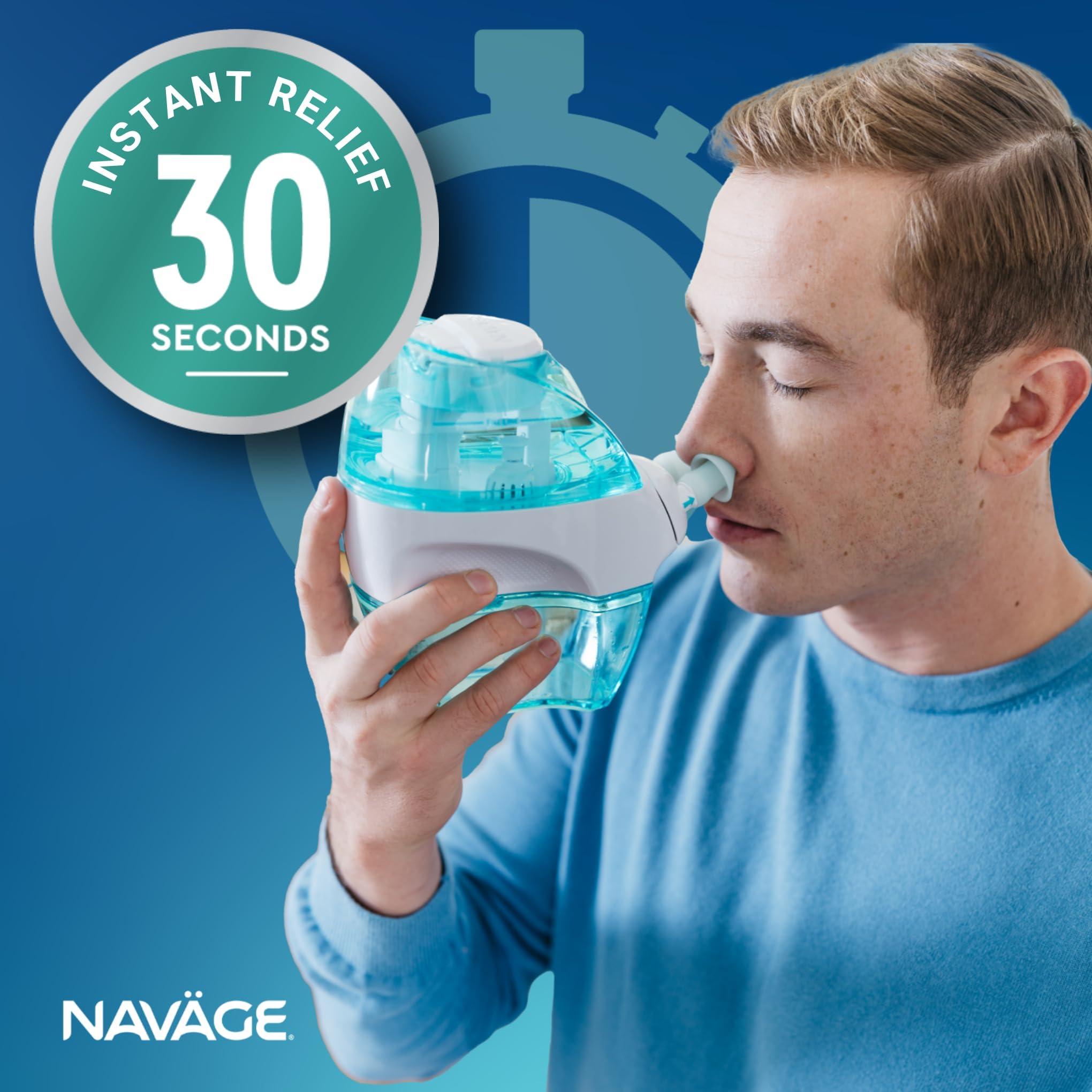 Navage Navage Travel Bundle Nasal Irrigation System - Saline Nasal Rinse Kit with 1 Nose Cleaner, 20 Salt Pods and Paisley Travel Bag