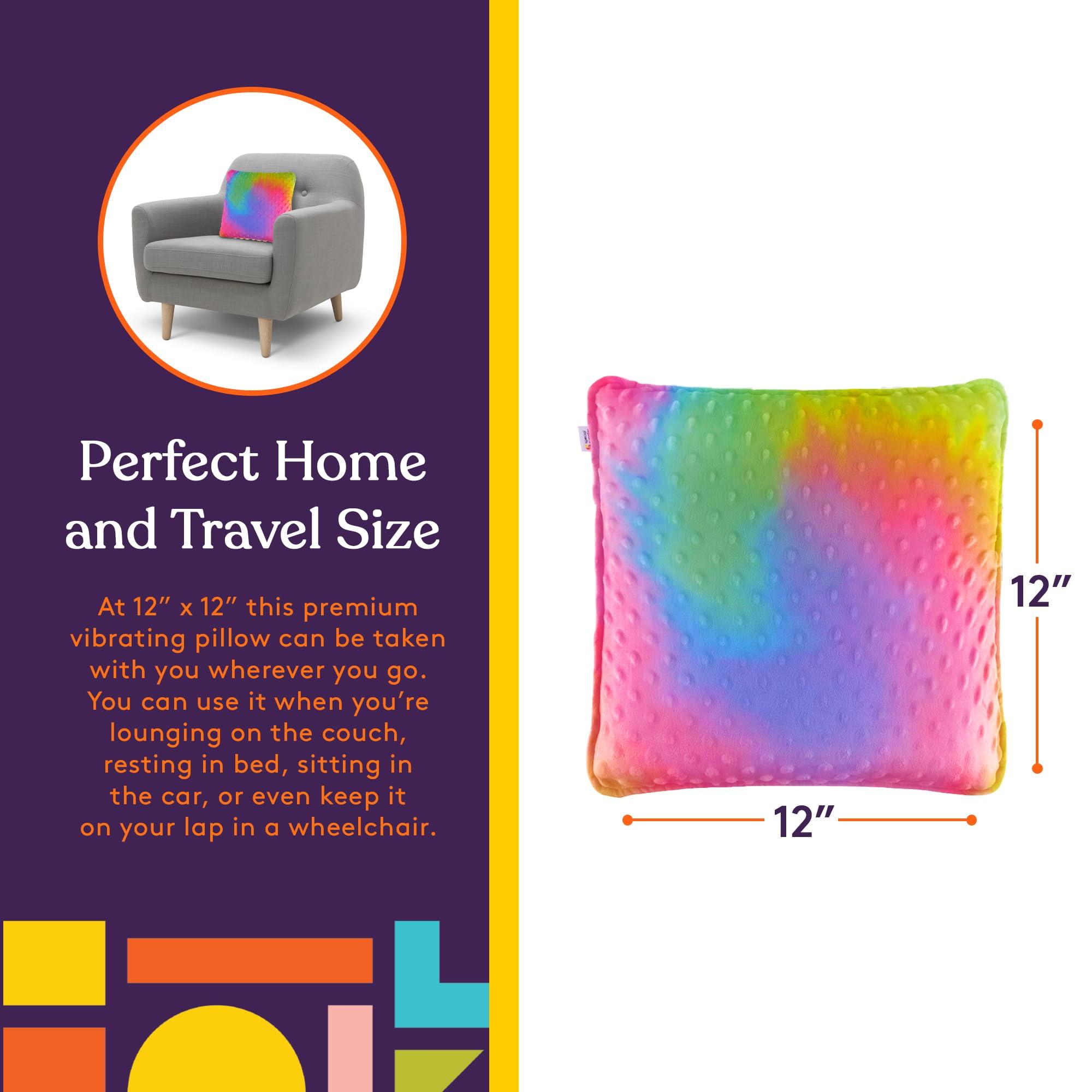 Special Supplies Special Supplies Vibrating Pillow Sensory Pressure Activated for Kids and Adults, 12 x 12 Plush Minky Soft Cover, Colorful