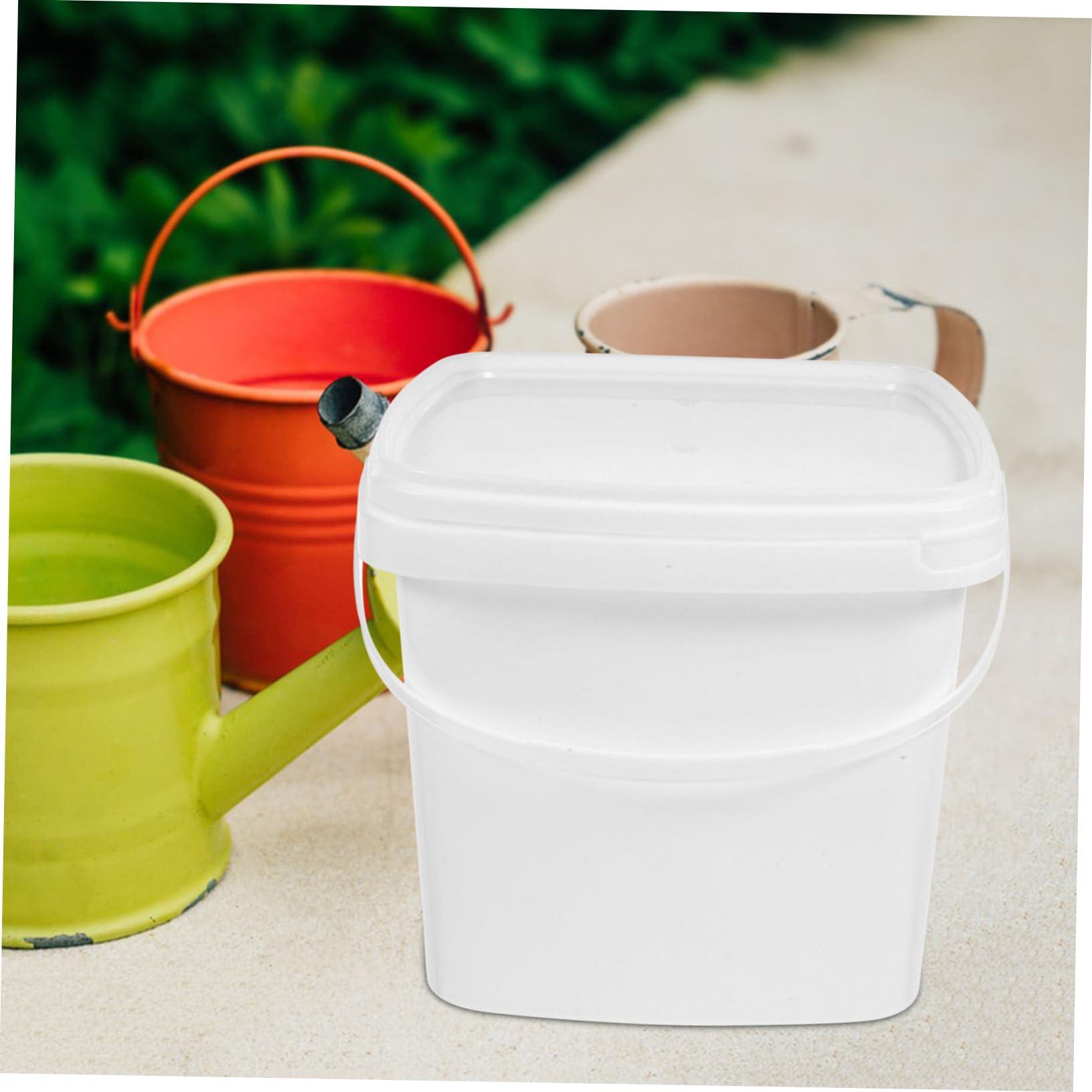 MERRYHAPY MERRYHAPY Food Bucket Water Bucket with Lid Cleaning Bucket Paint Can with Handle Painting Bucket Water Holder Water Storage Bucket Water Bucket with Handle White Plastic Palette