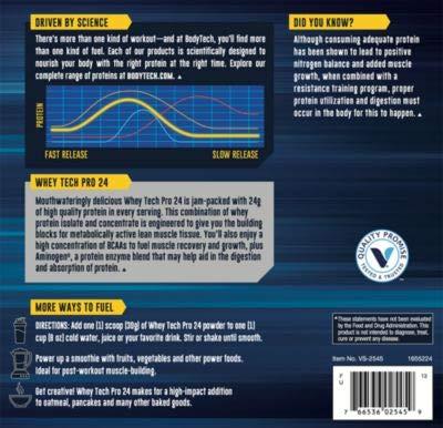 BODYTECH BodyTech Whey Tech Pro 24 Protein Powder Protein Enzyme Blend with BCAA's to Fuel Muscle Growth Recovery, Ideal for PostWorkout Muscle Building Banana Crème (5 Pound)