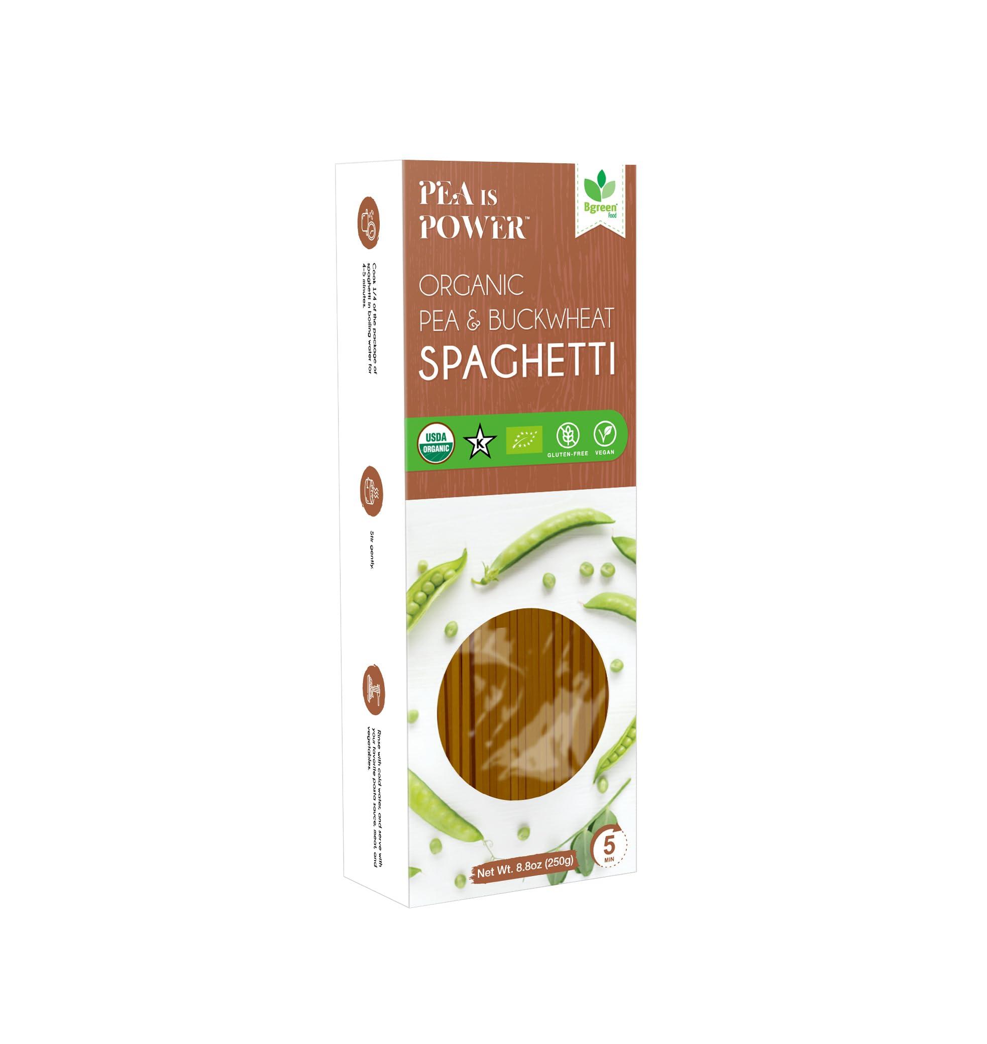 Big Green Organic Food Organic Food - Organic Pea & Buckwheat Spaghetti, USDA Organic, Non-GMO, Vegan, Gluten-Free, Pea is Power (1)
