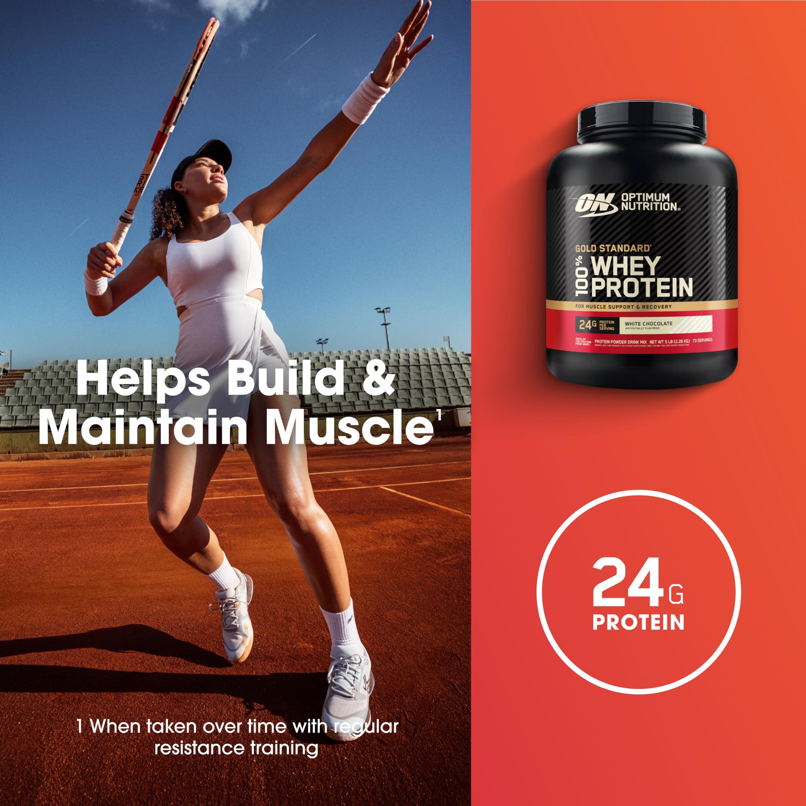 Optimum Nutrition Optimum Nutrition Gold Standard 100% Whey Protein Powder, White Chocolate, 5 Pound (Packaging May Vary)