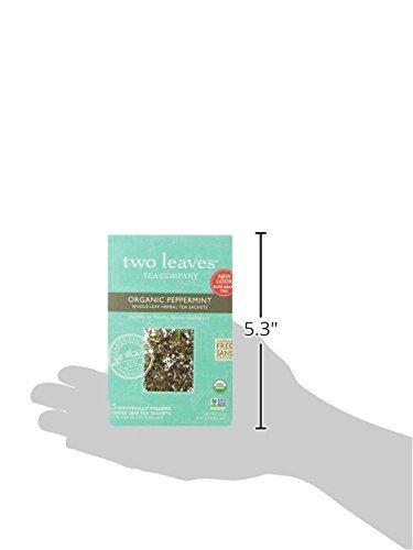 Two Leaves and a Bud Two Leaves and a Bud Organic Peppermint Tea Bags, Naturally Caffeine Free, Herbal Whole Leaf Peppermint Tea, 15 Count (Pack of 6)