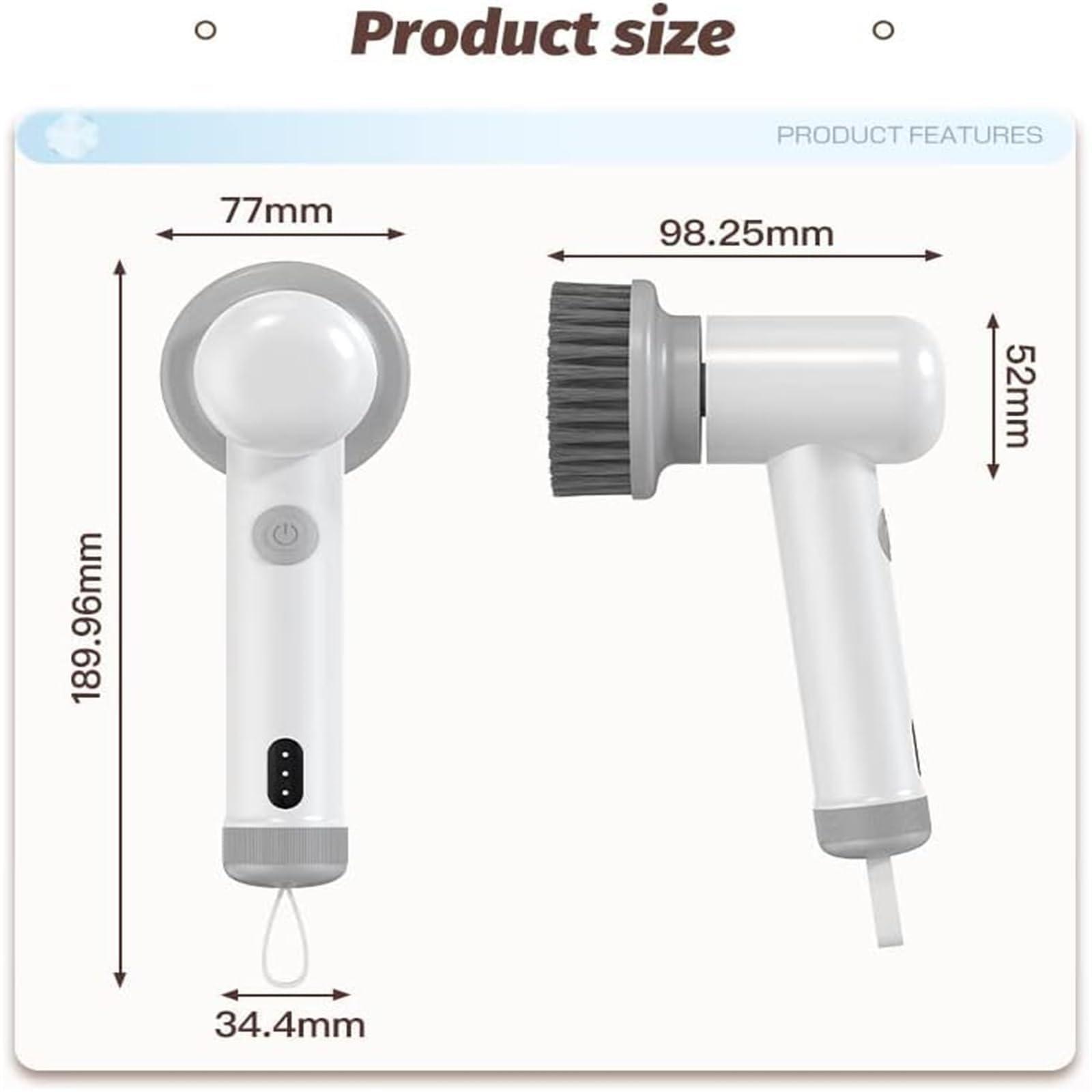 beeto Sinushi Cleaning Brush, sinushi Scrubber, Spin Power Scrubber, Sunoshi Power Spin Scrubber, Electric Brush for Cleaning, Sinushi Cordless Power Spin Scrubber, for Kitchen Bathroom (Color : Black+Whit