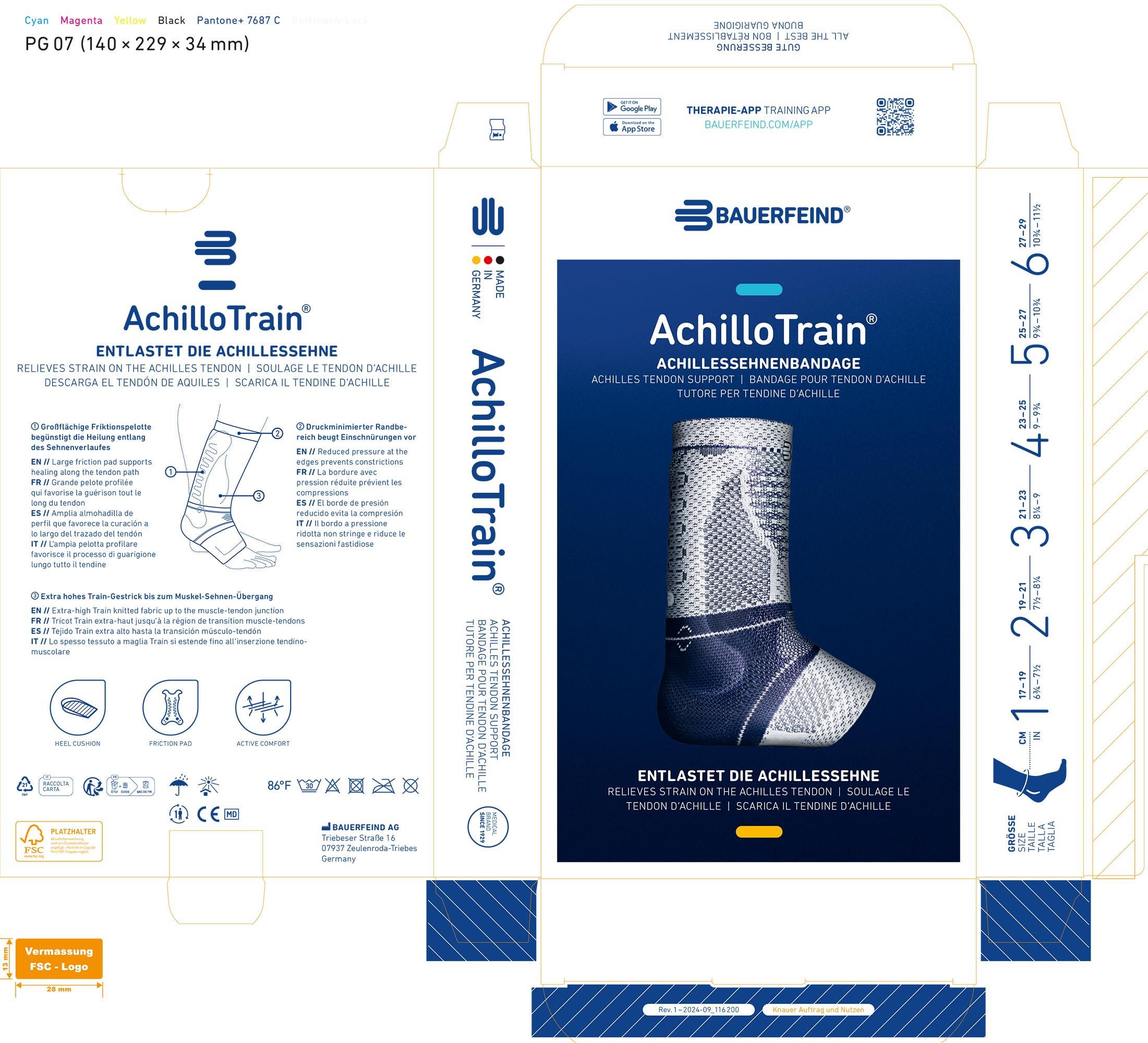 Bauerfeind AchilloTrain - Achilles Tendonitis Brace - Relieves Achilles tendon pain, swelling and inflammation. Titan, 2