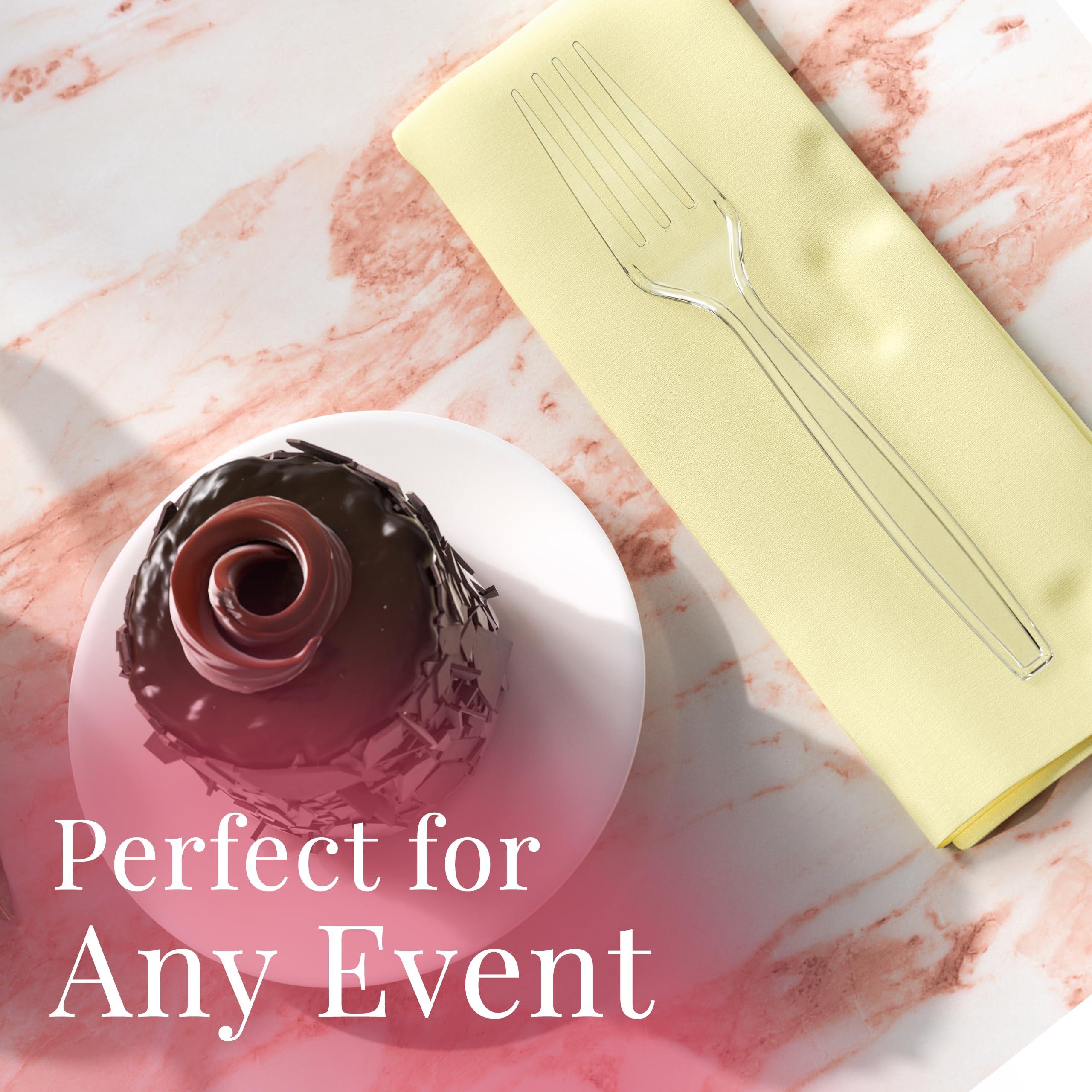 Prestee Prestee 500 Clear Plastic Spoons and Forks - Bulk, Plastic Silverware